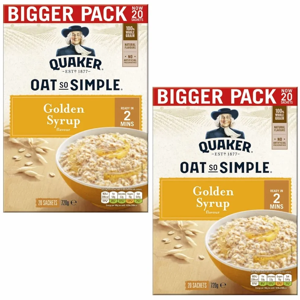 Cleverry Quaker Oat So Simple Golden Syrup Porridge Oatmeal 40 x 36g Saszetek Owsianka