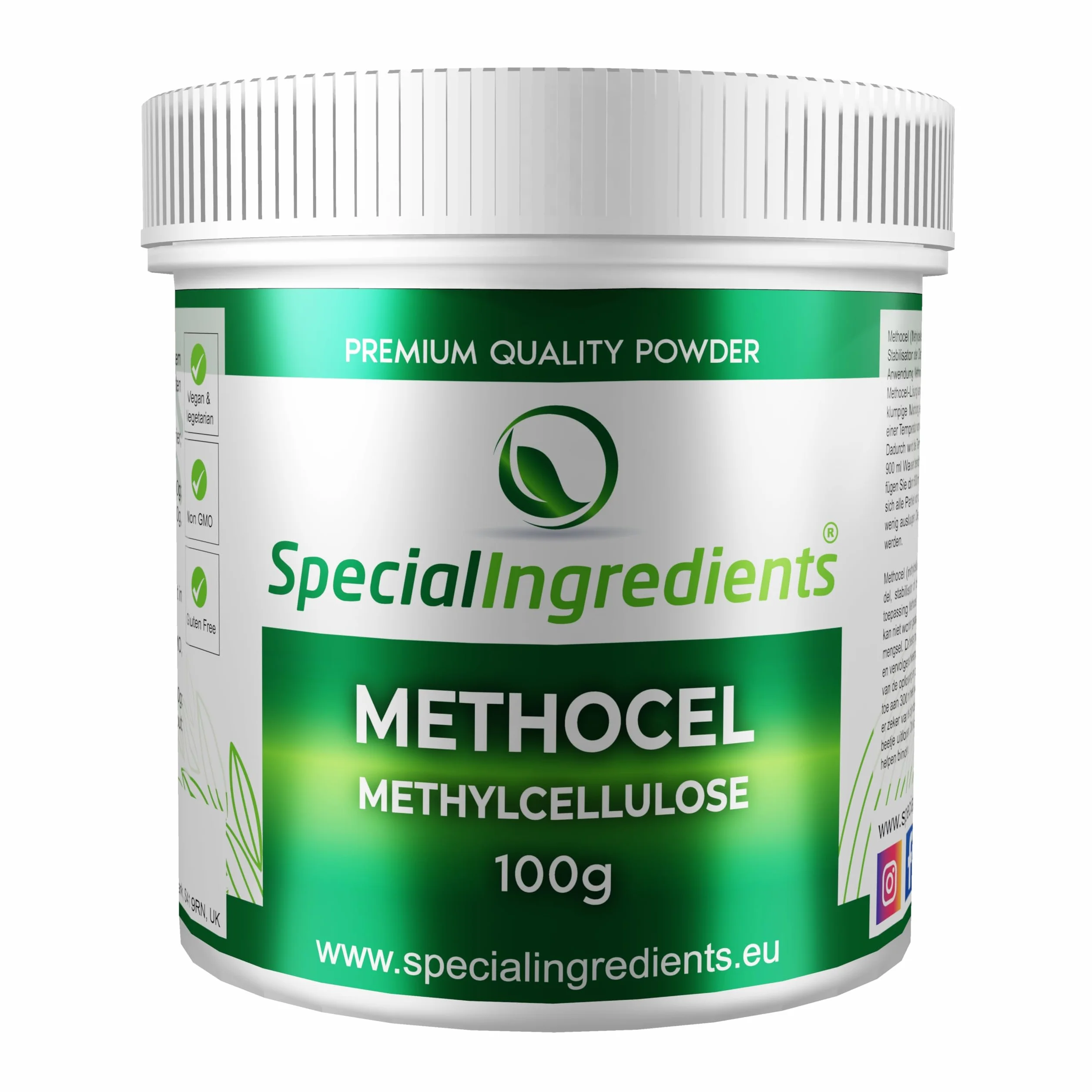 METHOCEL (metyloceluloza) 100 g PRODUKCJA CIEPŁYCH ŻELI, KTÓRE TOPIĄ SIĘ W USTACH (NIEMIECKIE ETYKIETY I INSTRUKCJE)