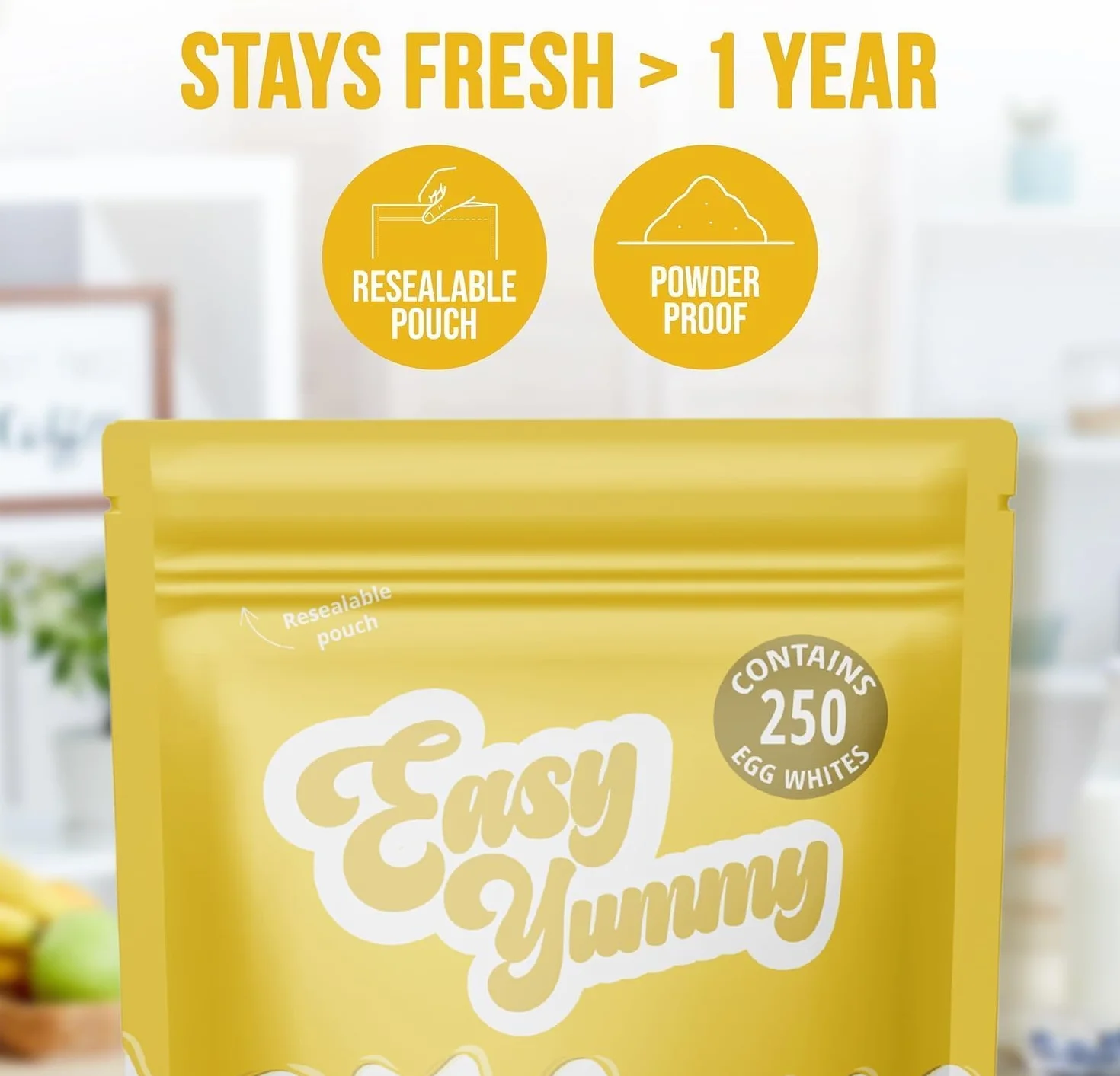 Easy Yummy Jajko w proszku do pieczenia (1 kg), 100% proszek jajeczny