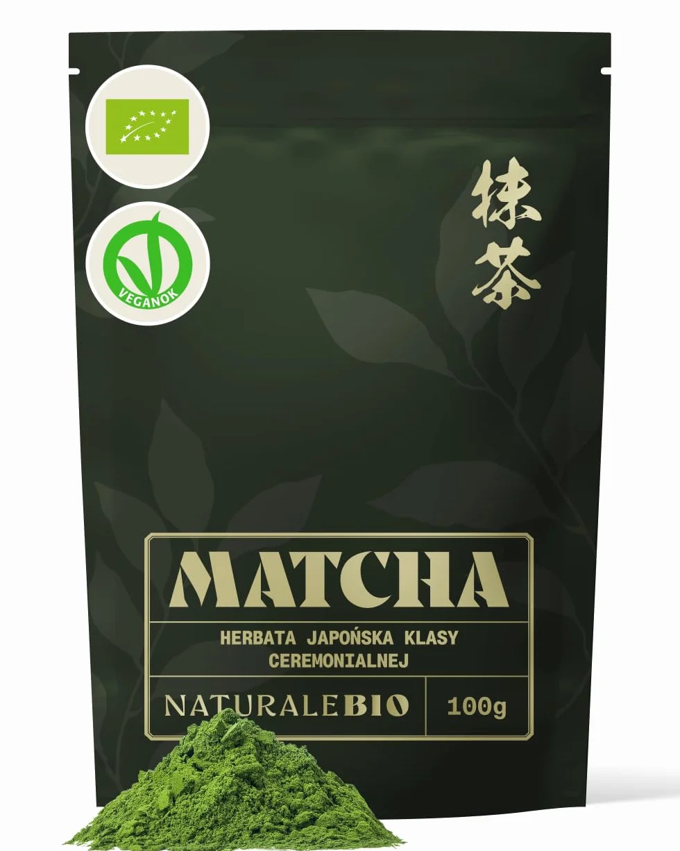 NaturaleBio Herbata Matcha Organiczna Gatunek Ceremonialny - Proszek Zielonej Herbaty 100g z Uji Kyoto Japonia - Bio Certyfikat Europejski - Idealna do Ceremonii Herbacianej i Latte