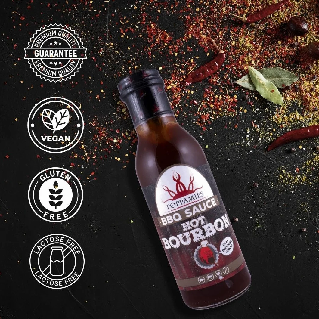 Sos BBQ Poppamies Hot Bourbon 410g