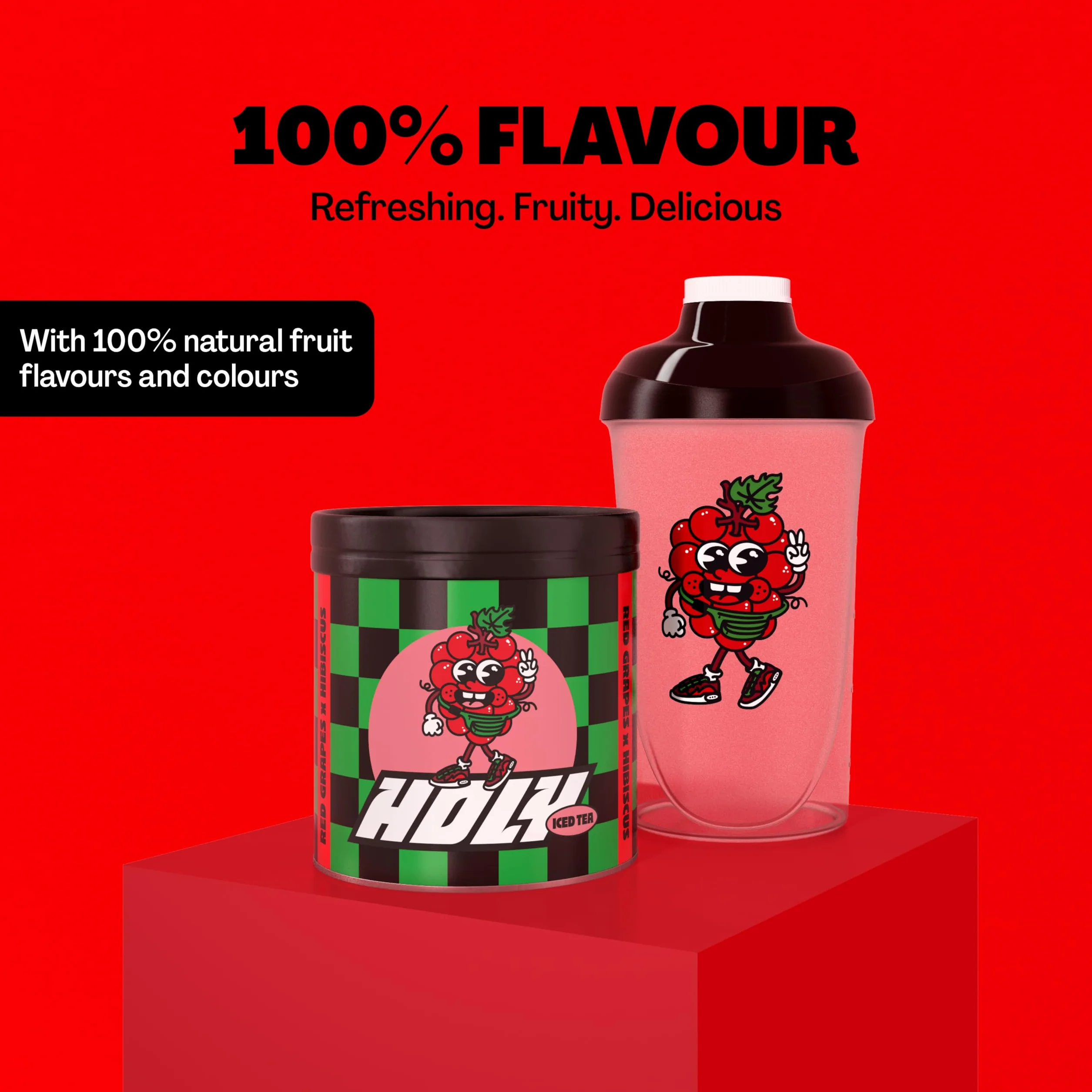 HOLY Iced Tea Czerwone winogrona hibiskus 50 porcji Bezcukrowa mrożona herbata Wegańska