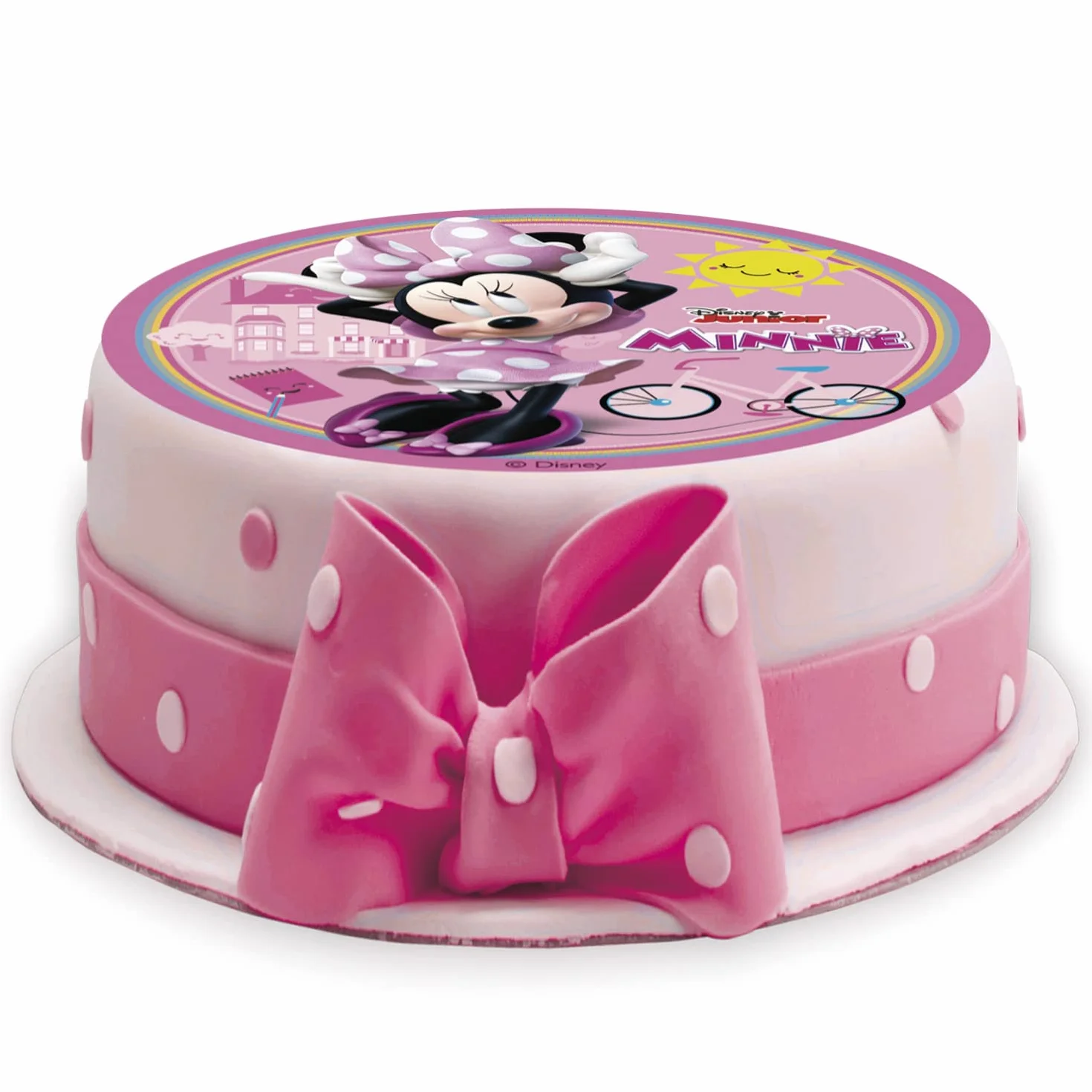 dekora - Wachlarz na tort Myszka Minnie bez cukru 15,5 cm jadalny - papier jadalny - Disney - bezglutenowy (231389)