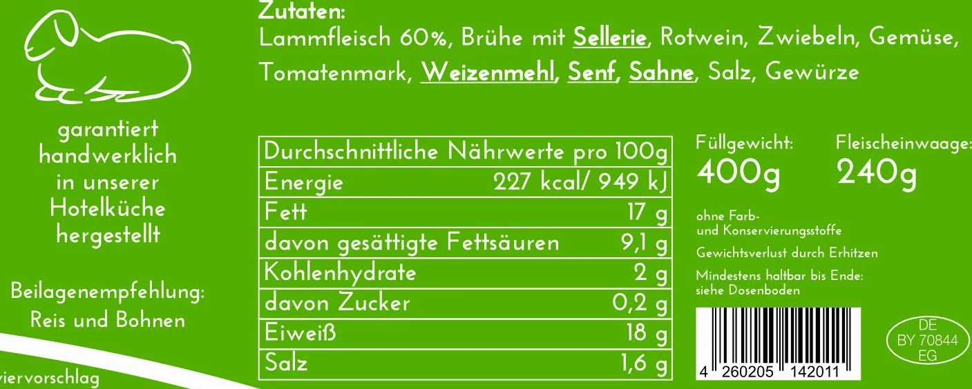 Diem - Pieczątki jagnięce w sosie śródziemnomorskim z pastwiska puszka - konserwa - 400 g / smażenie / niedzielne pieczenie / jagnięcina / mięso