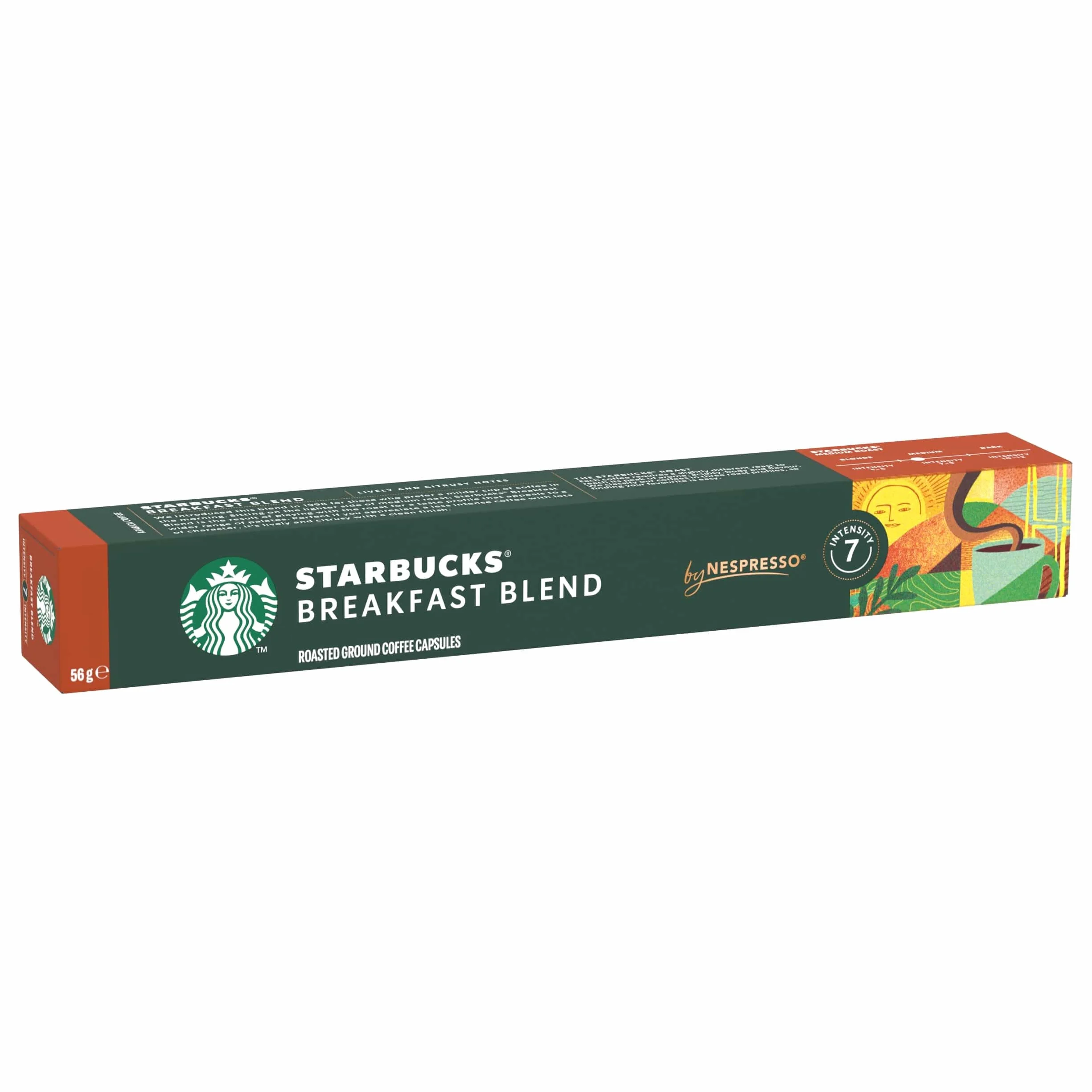 STARBUCKS Breakfast Blend od Nespresso, Medium Roast, Kapsułki Kawy 6 x 10 (60 Kapsułki)