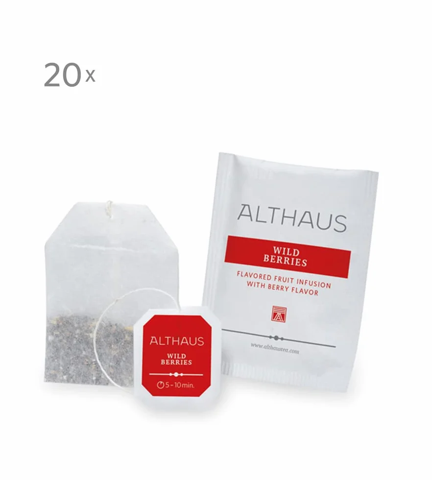 Althaus Deli Pack Wild Berries 20 x 2,5 g, herbata owocowa w klasycznym woreczku do nalewania herbaty