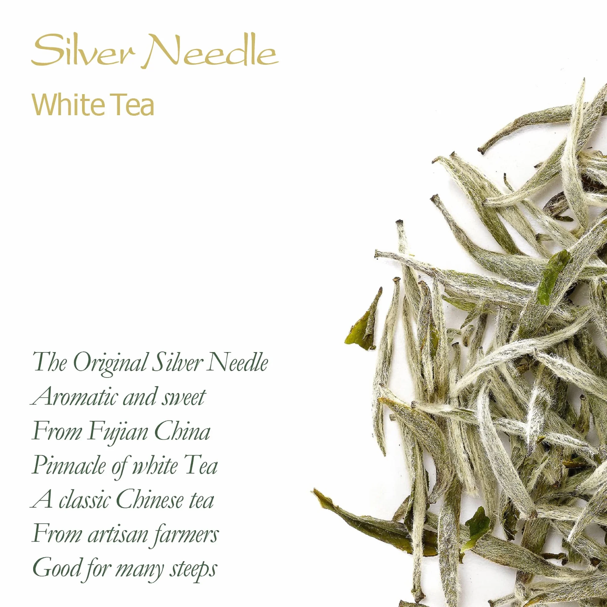 Silver Needle White Tea - 100 Procent Pure Buds - Baihao Yinzhen Chinese Silver Tip Bai Hao Yin Zhen 40g