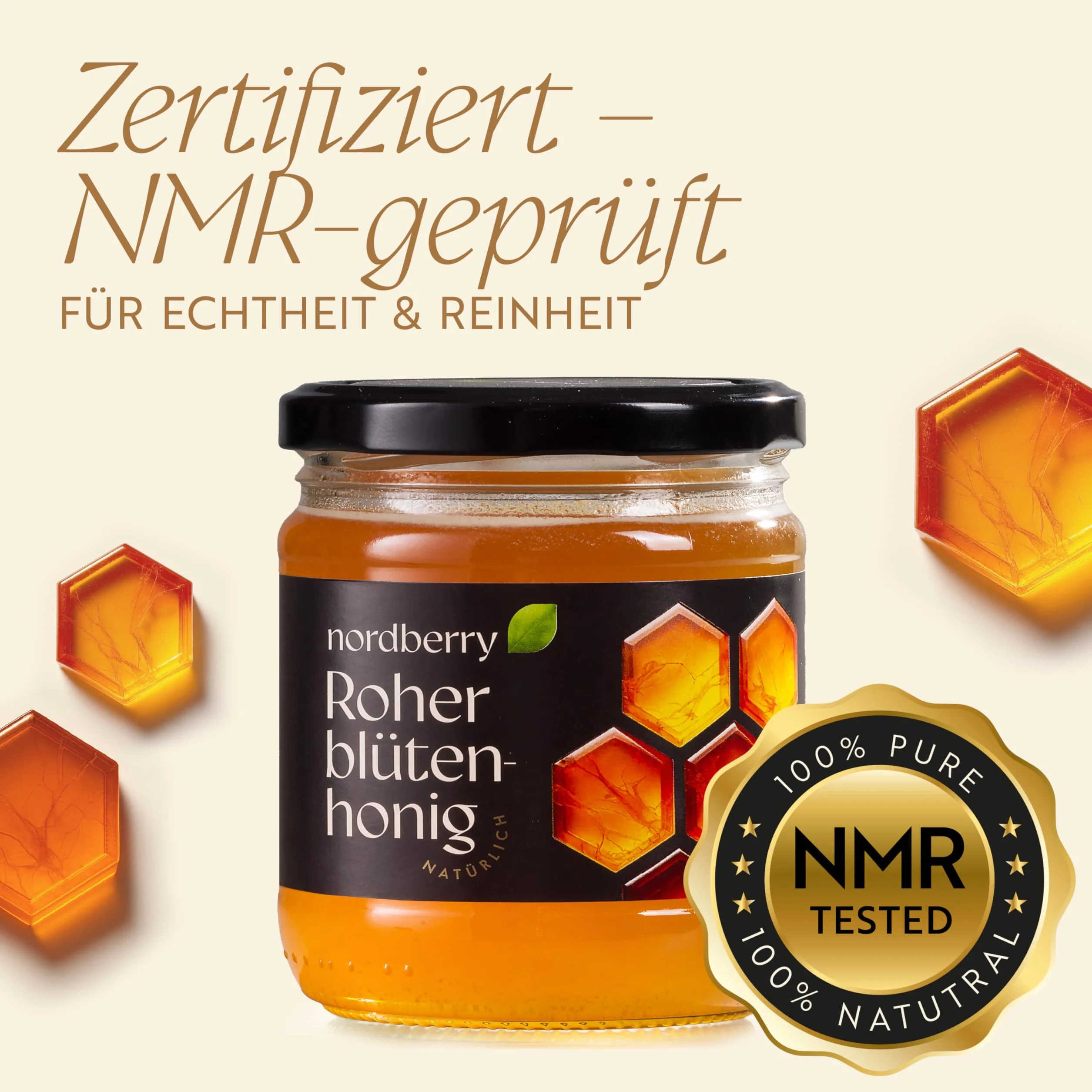 Nordberry 1 kg surowy miód wielokwiatowy – czysty, naturalny i niefiltrowany z Łotwy – (2 x 500 g)