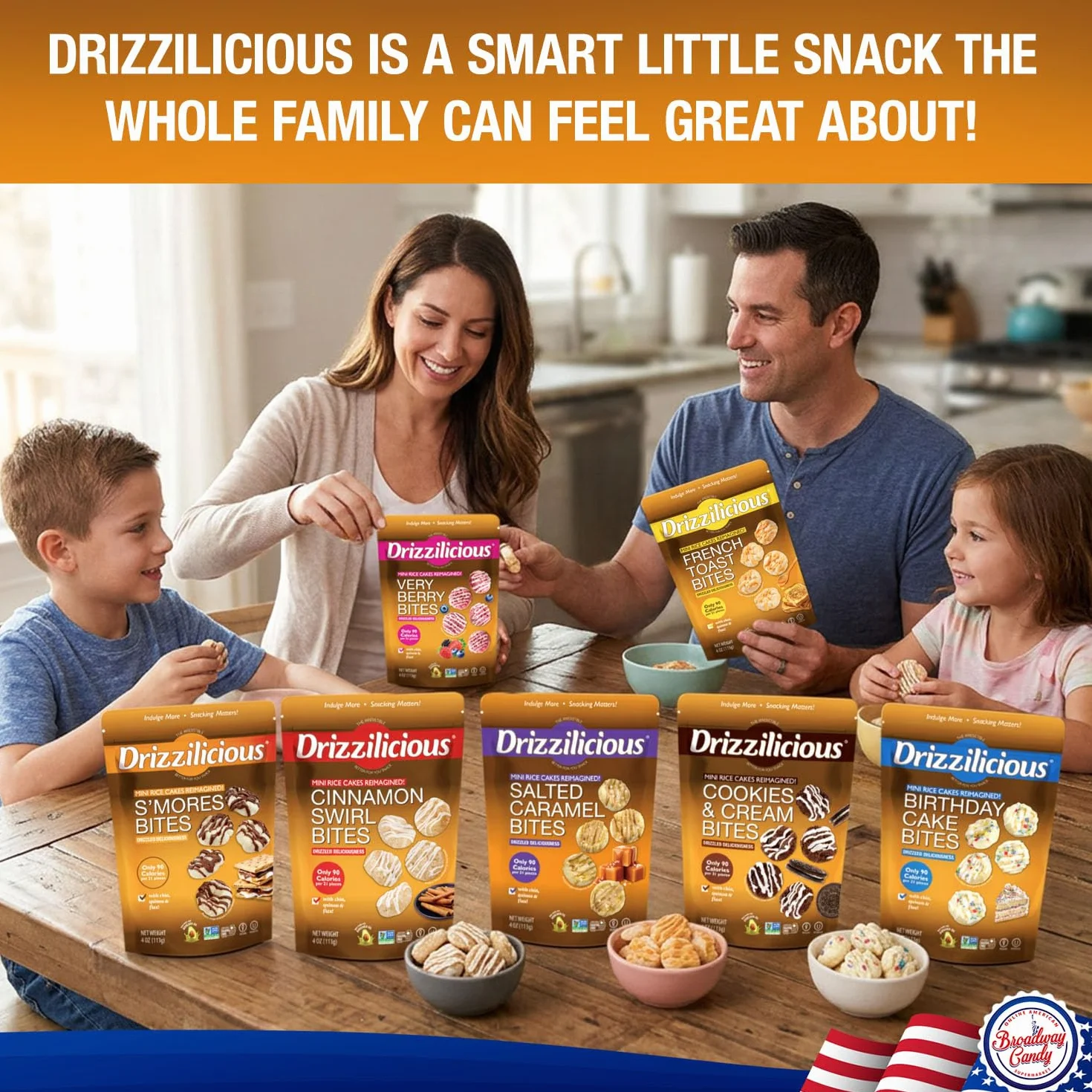 Drizzilicious Mini Rice Cake Bites Mix Różnorodny 113 g 7 sztuk