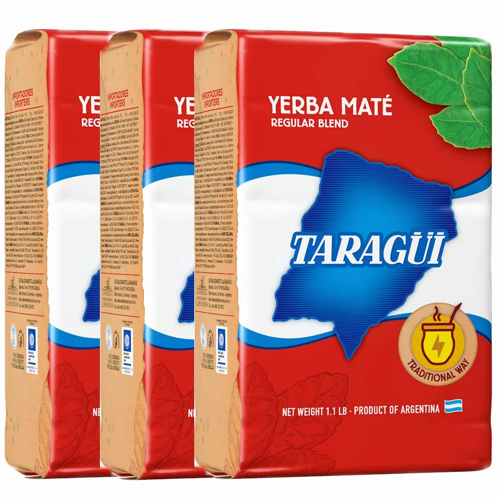 Taragui Mate Red Pack regularny smak (liście herbaty i łodygi) 500g x 3 sztuki