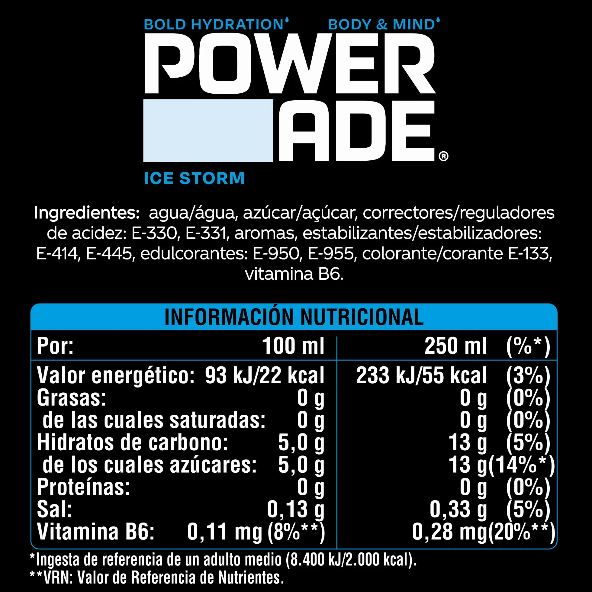 Powerade Mountainblast, opakowanie 12 sztuk (12 x 500 ml) (bez kaucji, dostawa tylko do Austrii)