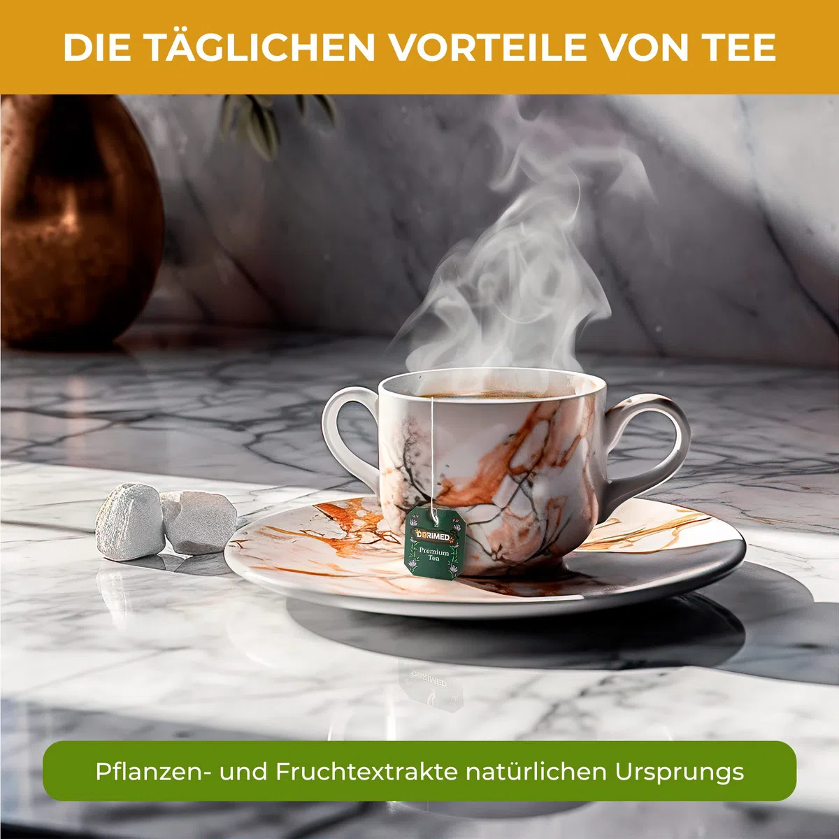 Dorimed Asortyment herbaty - Pudełko na prezent - Herbata Wellness (100% naturalna, bez cukru, glutenu i GMO) - 100 saszetek, 6 smaków - 3 oczyszczające, 2 Detox, 1 uspokajający