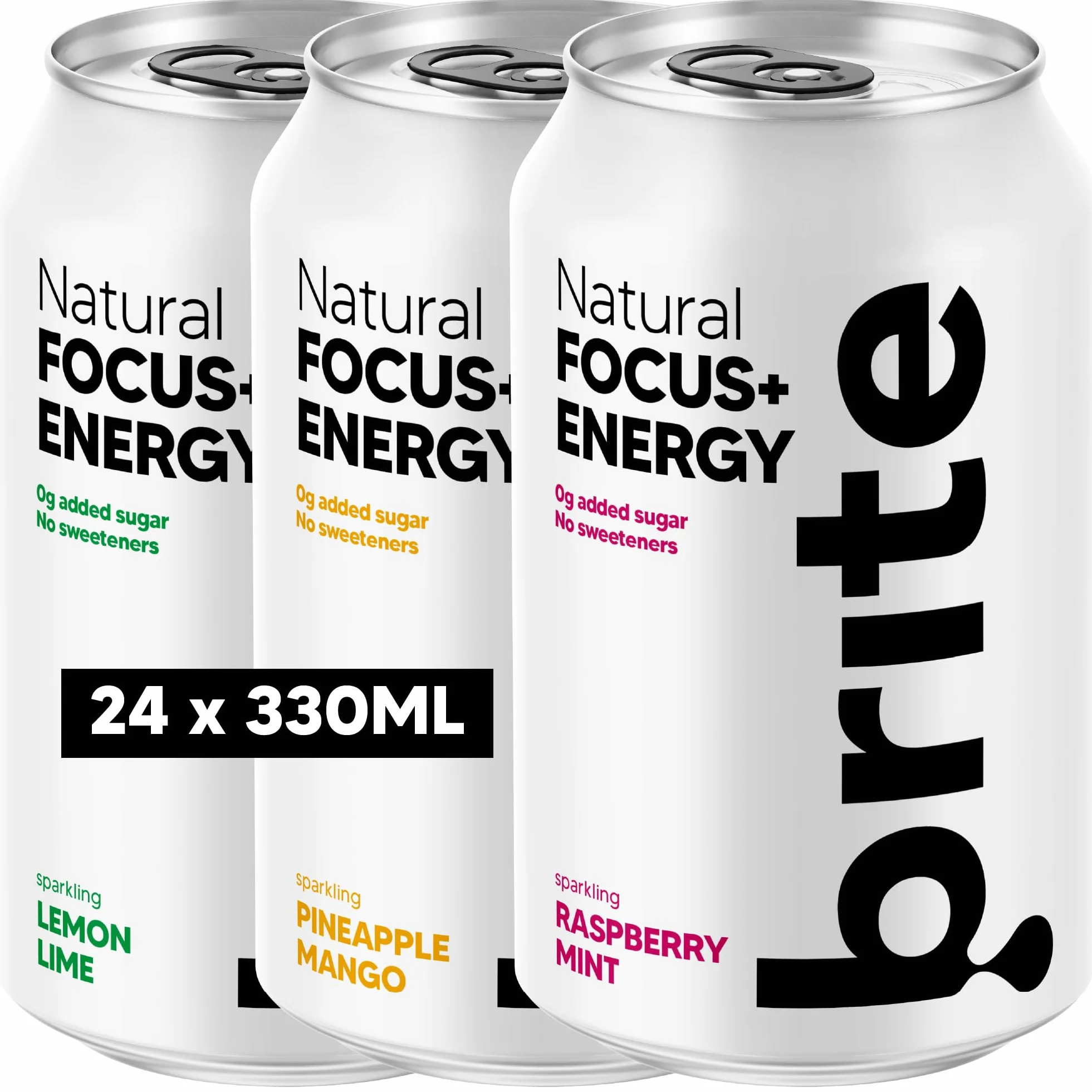 Brite Natural Focus – roślinna, niskokaloryczna i potwierdzona naukowo alternatywa dla kawy i napojów energetycznych. Wegańska i bezglutenowa. Mix 24 × 330 ml