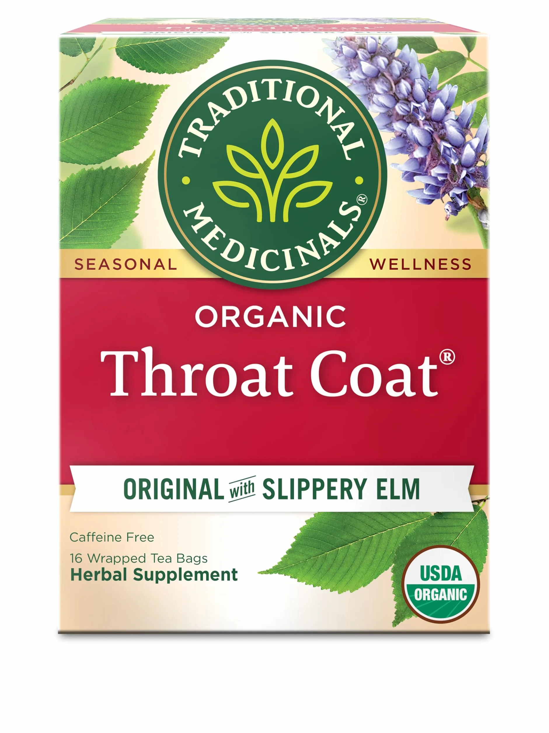 Traditional Medicinals Organic Throat Coat Herbal Tea, 16 Tea Bags