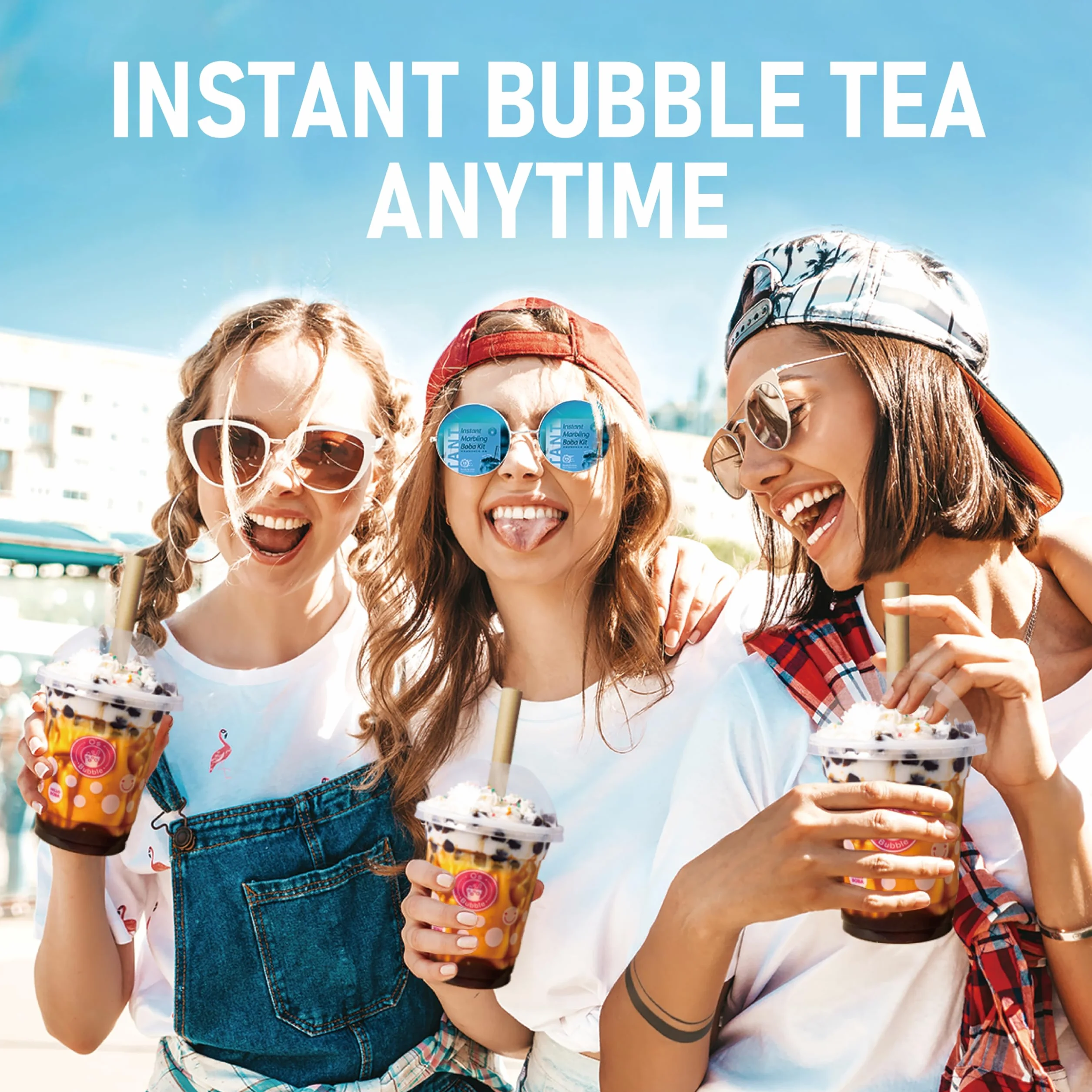 O's Bubble Tea Kit - Boba Tea Kit - Instant Marbling Boba Tea Party Kit - 6 Serving Boba Tea Kit - Instant Popping Boba - Bubble Tea Set (Shelf Stable)