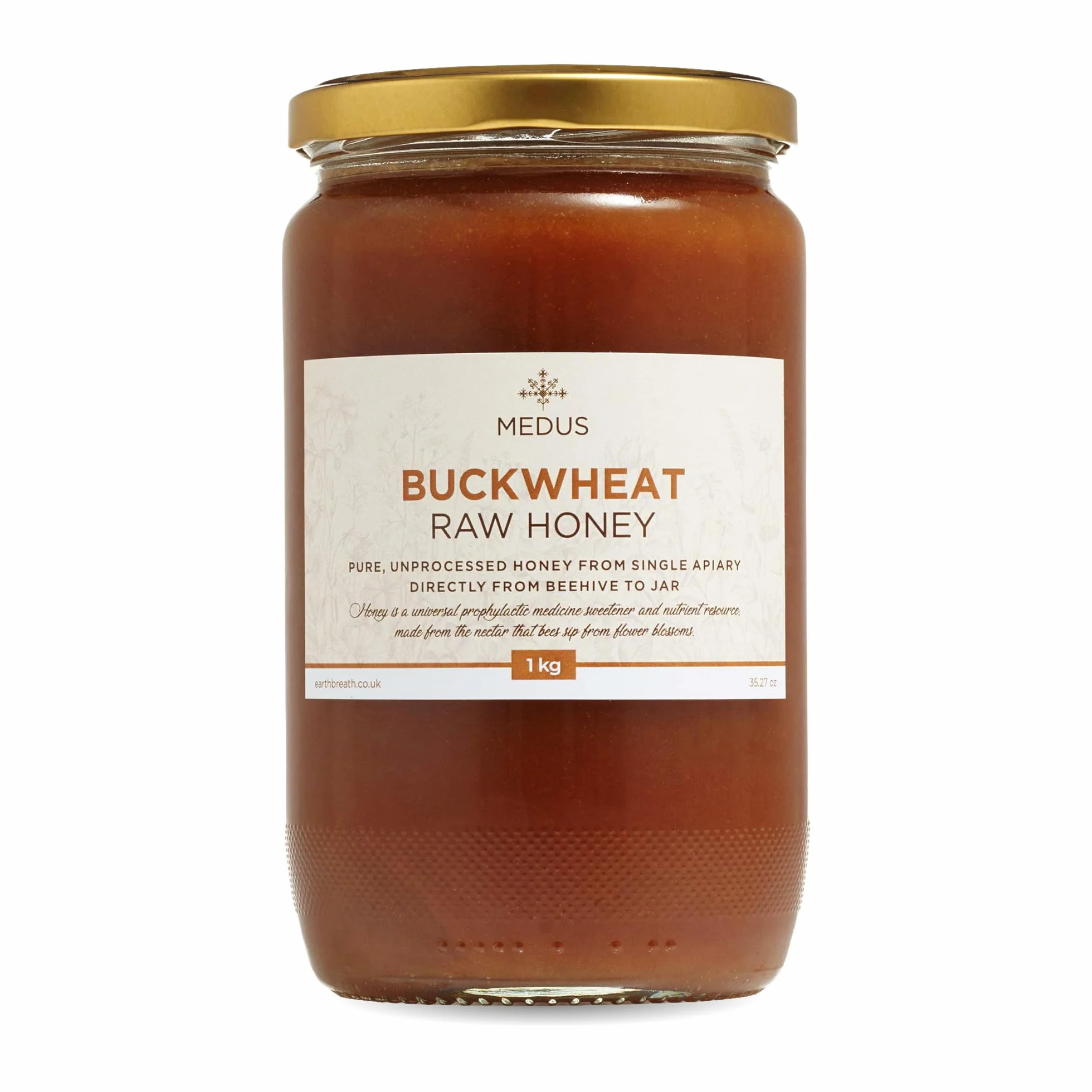 Earthbreath Kasza gryczana surowy miód 1 kg czysty niepasteryzowany niefiltrowany naturalny słodzik