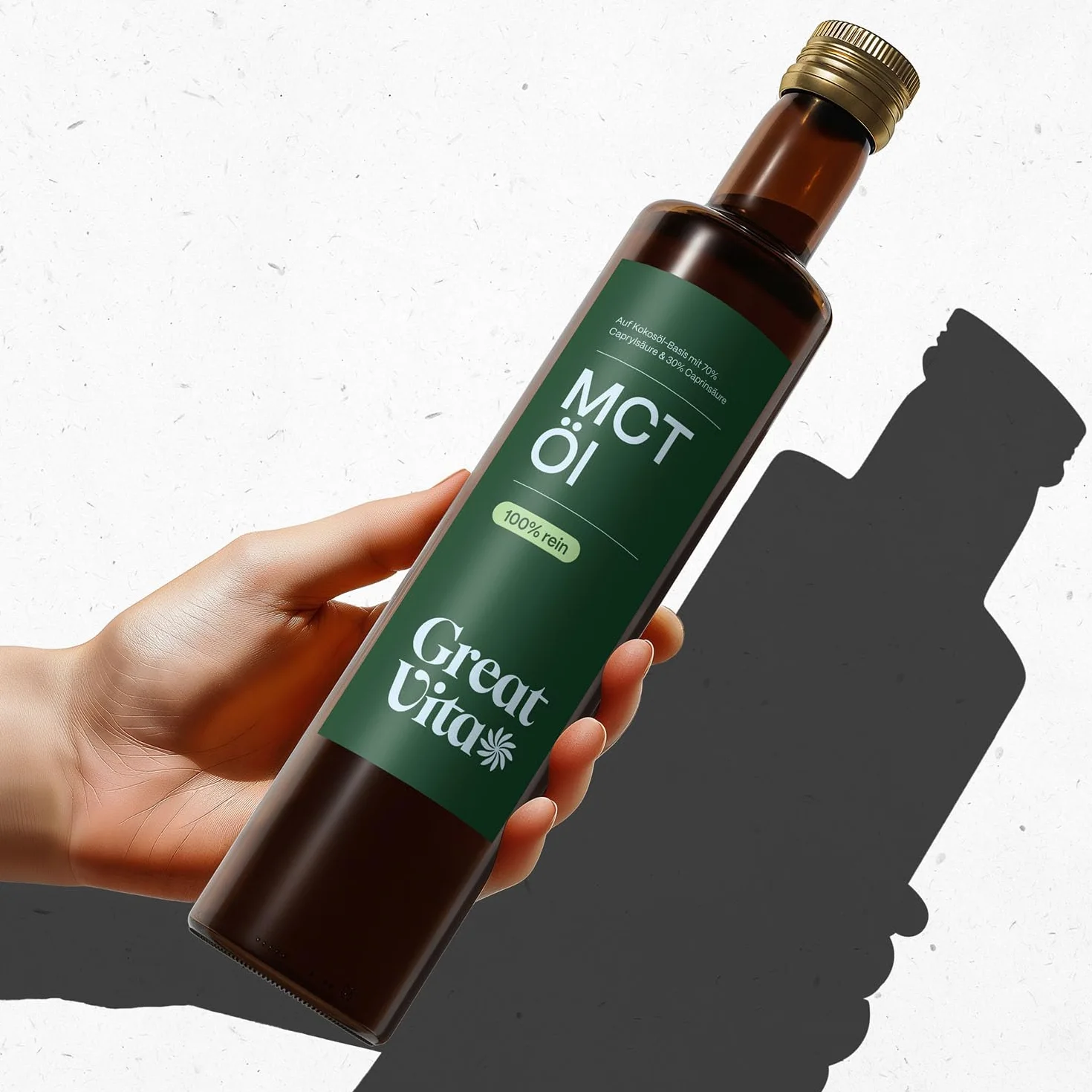 Olej MeaVita MCT na bazie oleju kokosowego (1 x 500 ml) C8 & C10, wysoka jakość, 70% kwasu kaprylowego i 30% kwasu kaprowego
