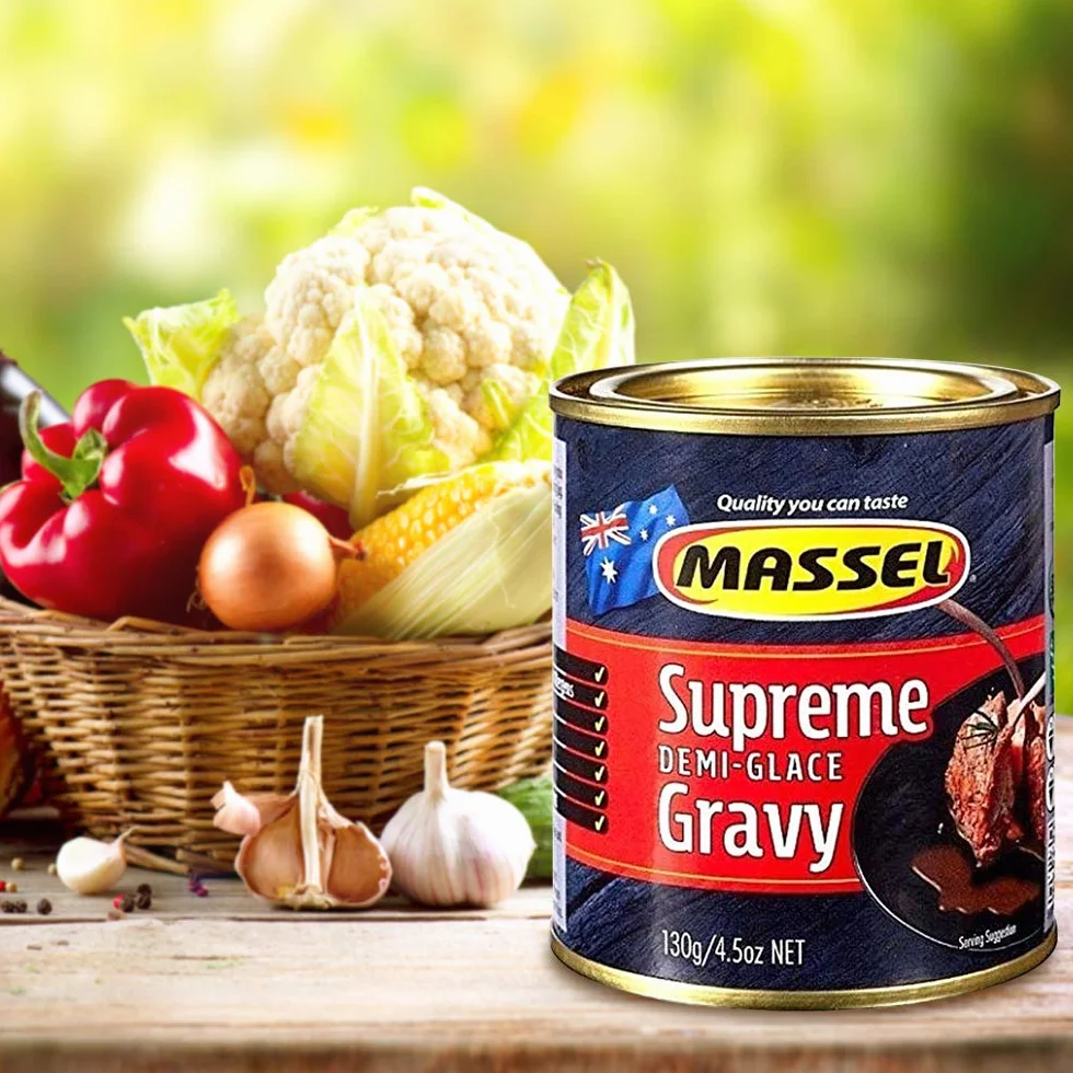 Massel - Proszek na mokro – wegański, bez glutenu, certyfikat koszerny, smak Supreme Demi-Glace – 130 g, opakowanie z 3 mieszankami sosów rozpuszczalnych