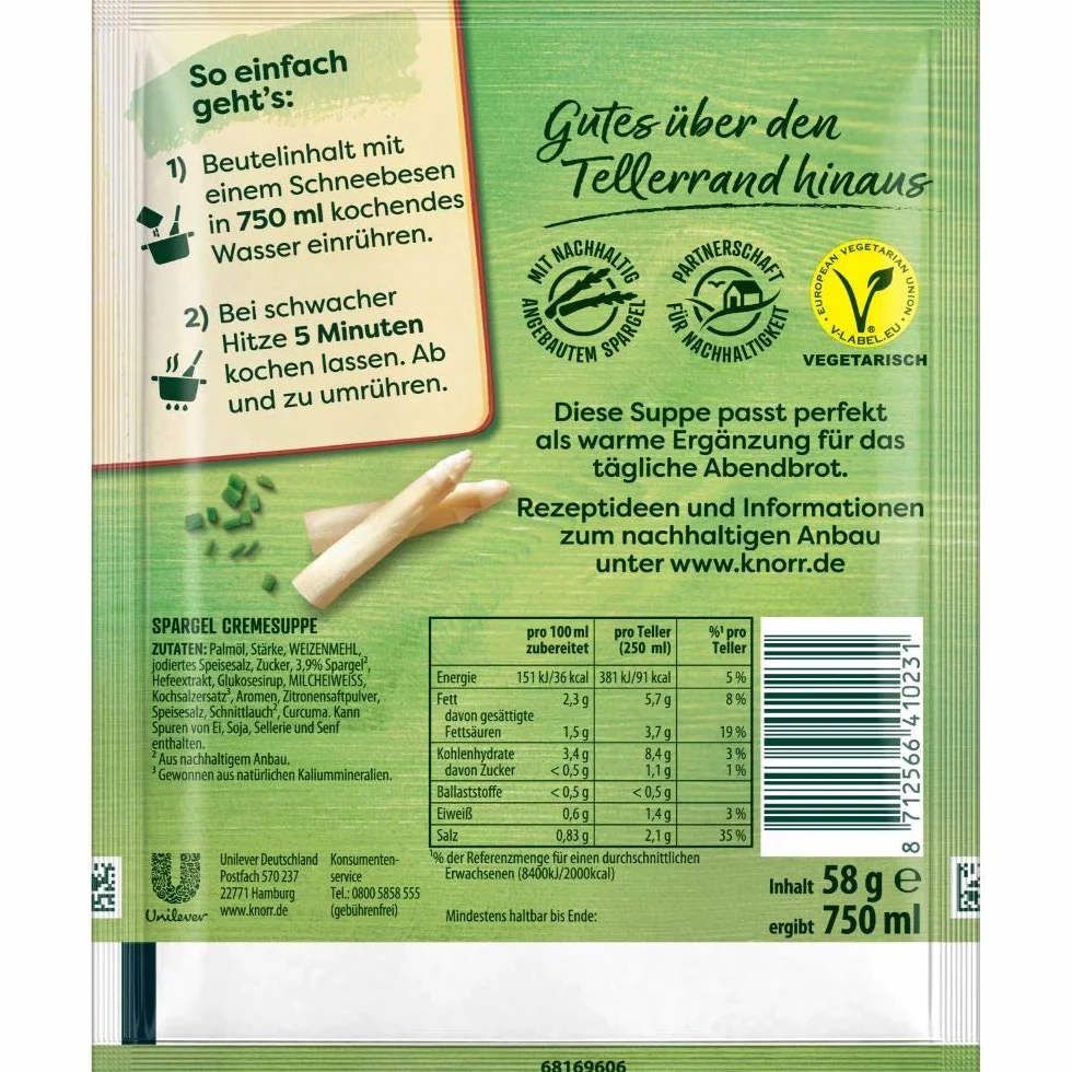 Knorr Suppenliebe krem do szparagów, 9 x 750 ml