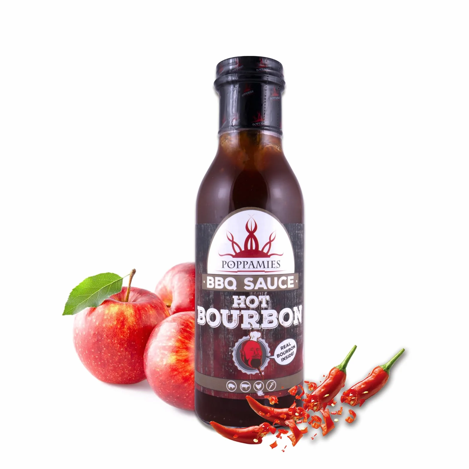 Sos BBQ Poppamies Hot Bourbon 410g