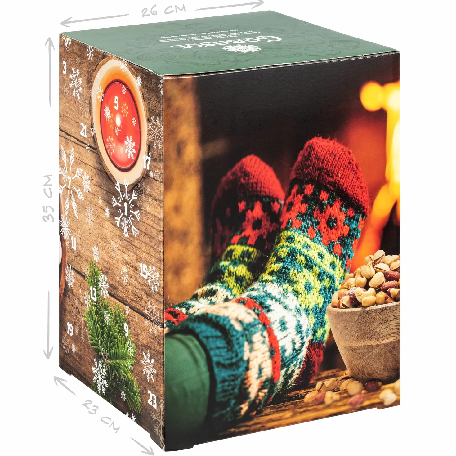 Corasol Kalendarz adwentowy XL z 24 mieszankami owocowymi do gryzienia i przekąsek (720 g)