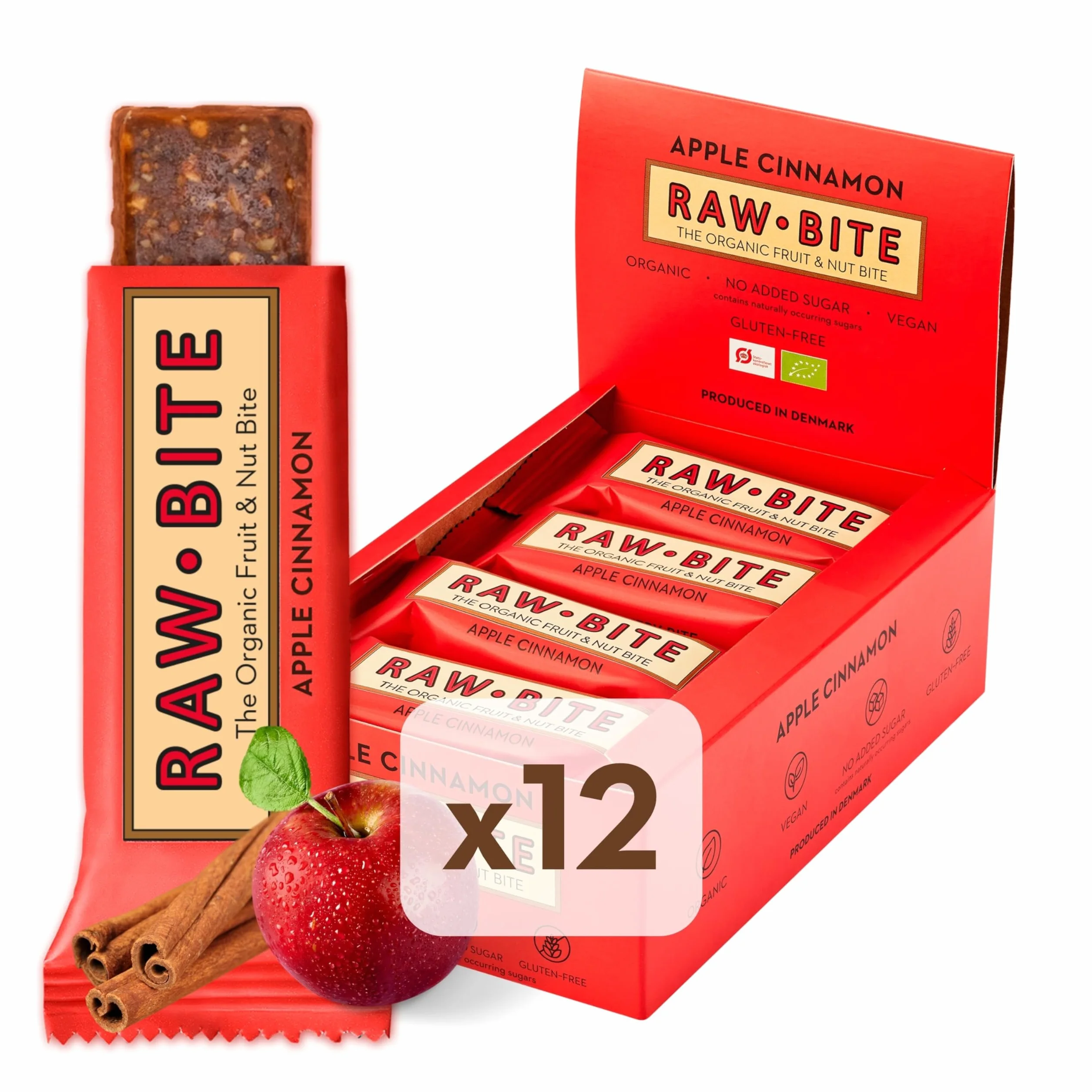 RAWBITE Appel Kaneel 50 g 12 stuks