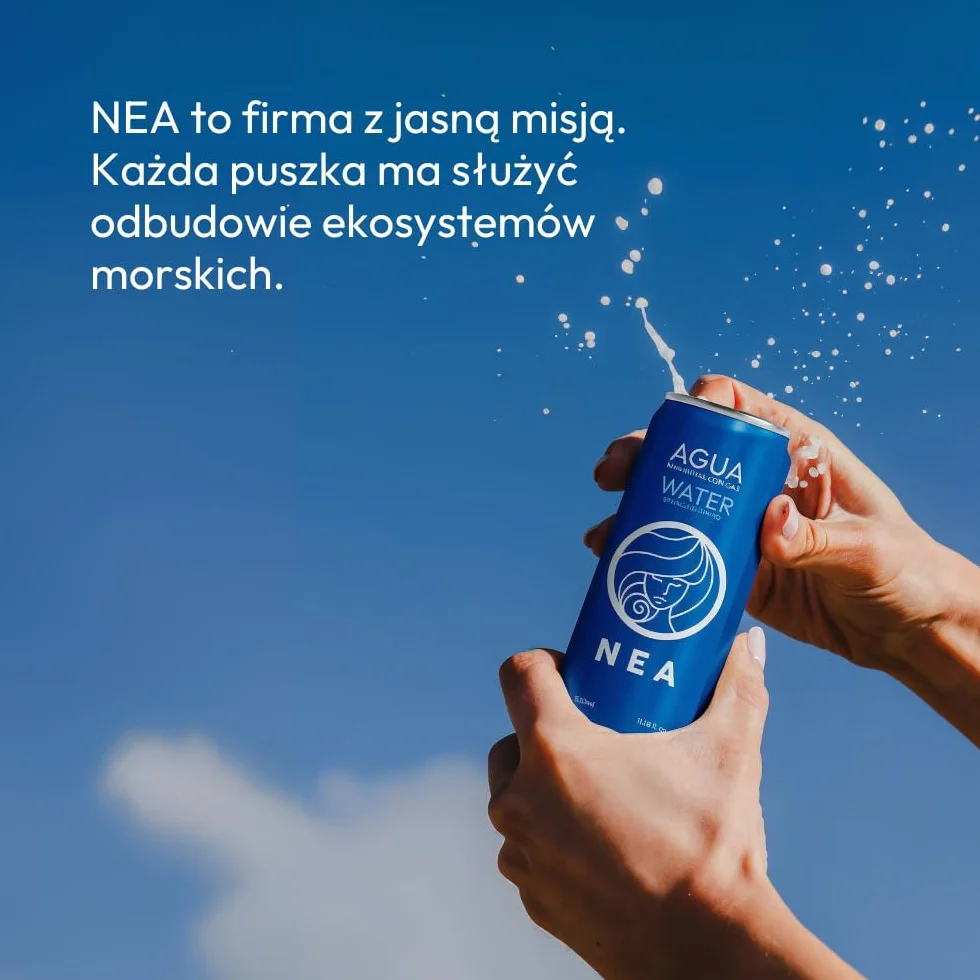 NEA Woda Gazowana w Puszkach – Nasycona Dwutlenkiem Węgla Woda Mineralna z Austriackich Alp - 330 ml (opakowanie 24 szt.)