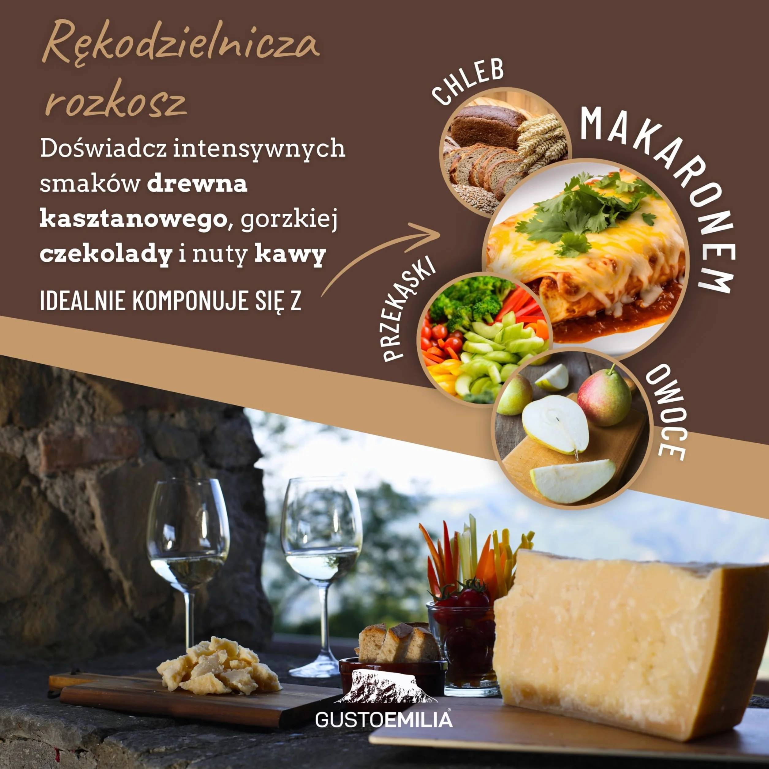 Ser Parmigiano Reggiano z Gór 48 Miesięcy Dojrzały - Idealny do Makaronu, Chleba, Sałatek, Przekąsek i Owoców - Włoski Ser 2,2 lb (1 kg)