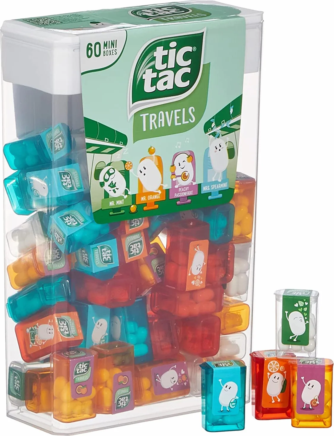 Tic Tac Travels Lilliput Cukierki drażetki z miętą pieprzową, 300 g, 60 miniopakowań