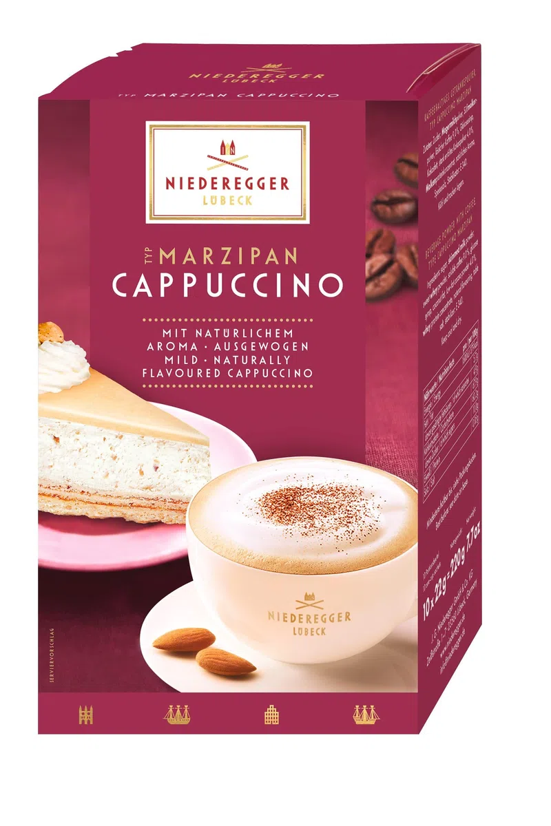 Niederegger smak marcepanu Cappuccino 10 porcjowanych saszetek 220 g