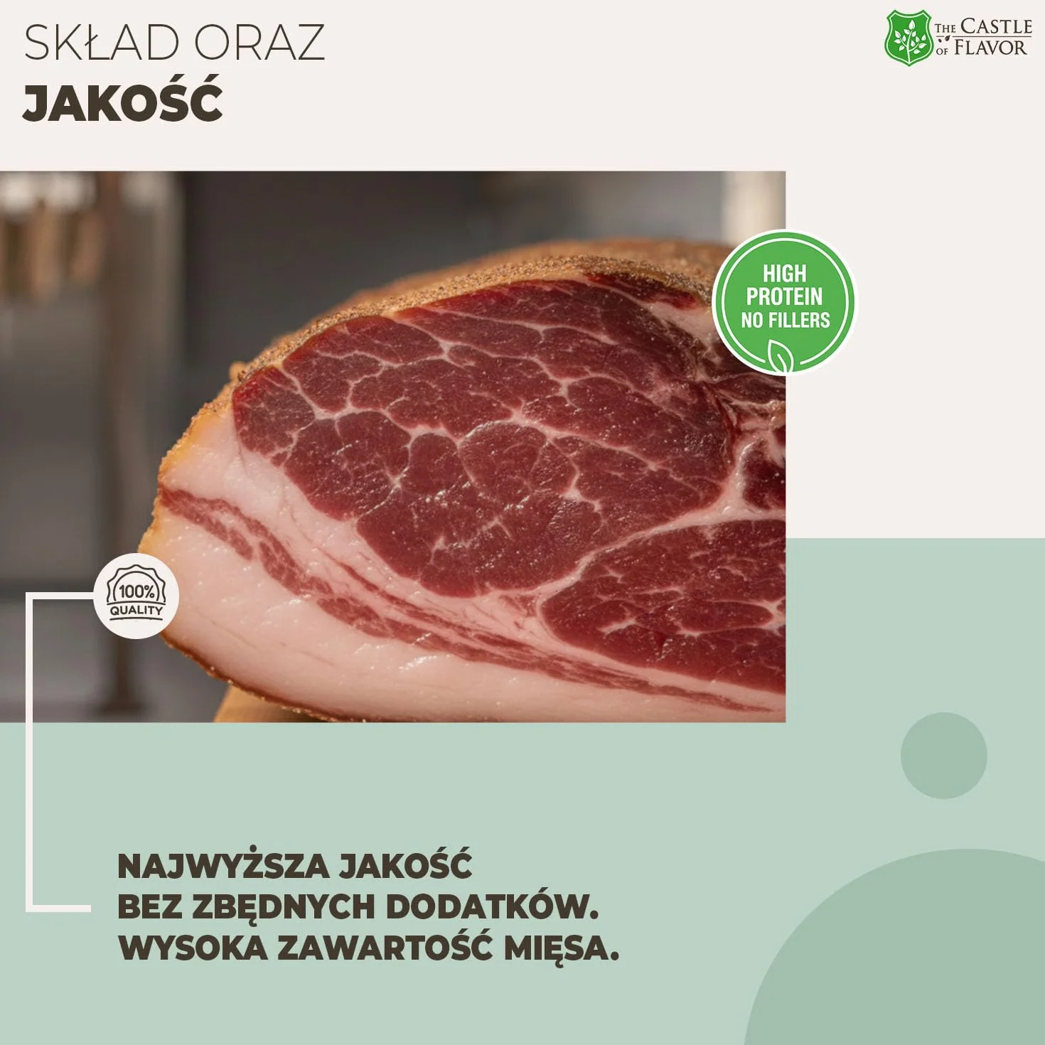 Dojrzała polędwica wieprzowa "Schab Wędzony" – marynowana z ziołami i tradycyjnie wędzona – delikatna wieprzowina – bez dodatków – 3x350 g
