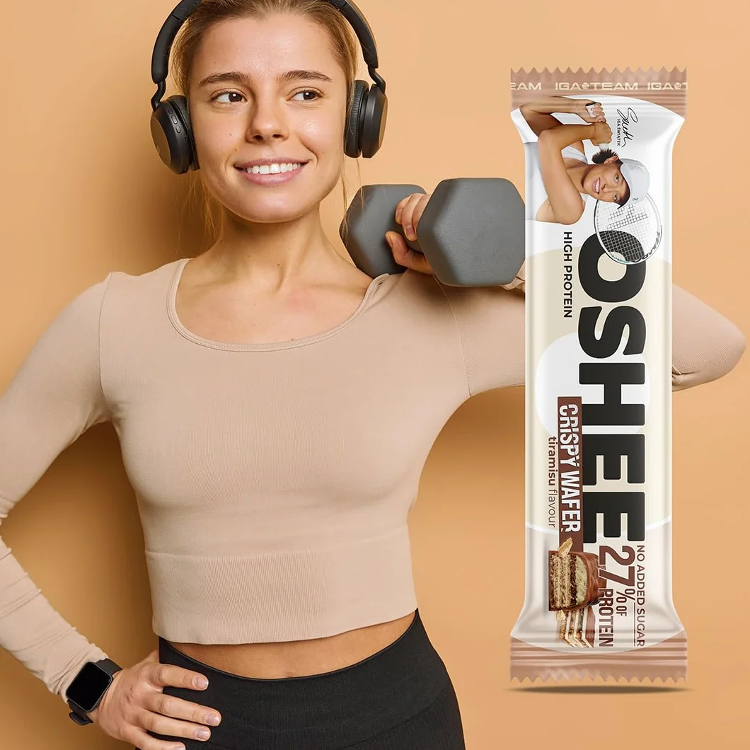 12x OSHEE & IGA Team Crispy bar chrupiący baton proteinowy tiramisu 37 g