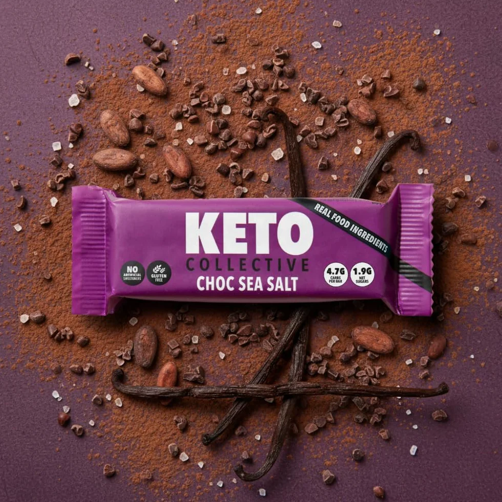 Keto Collective Keto Bars - NOWY PRZEPIS - 15x40g I 2.8g Netto Węglowodanów I Przekąski Niskowęglowodanowe I Wysokie w Błonnik I Naturalne Składniki I Źródło Białka I Przekąski Keto I Bezglutenowe I Wegańskie
