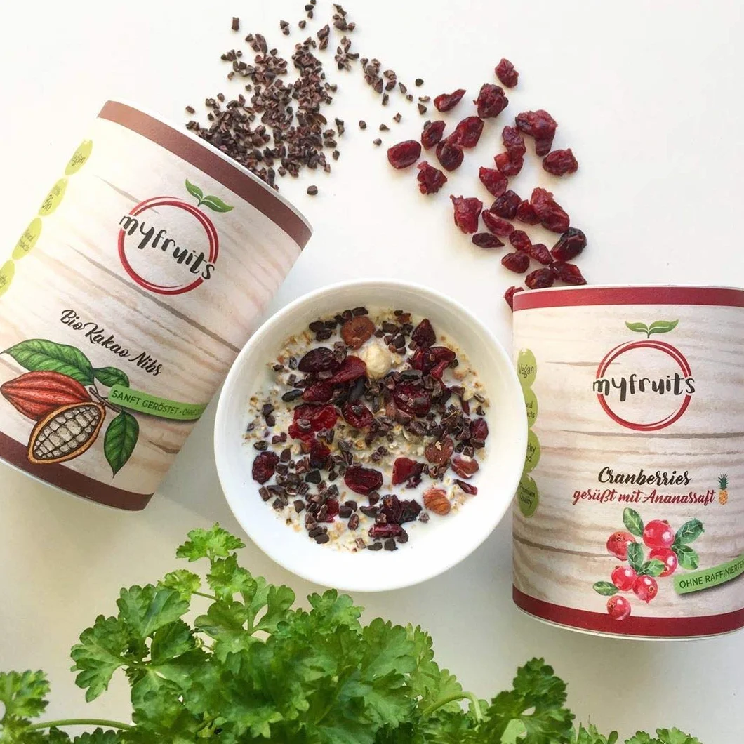 myfruits Żurawina z sokiem ananasowym 425 g – wegańska przekąska bez rafinowanego cukru