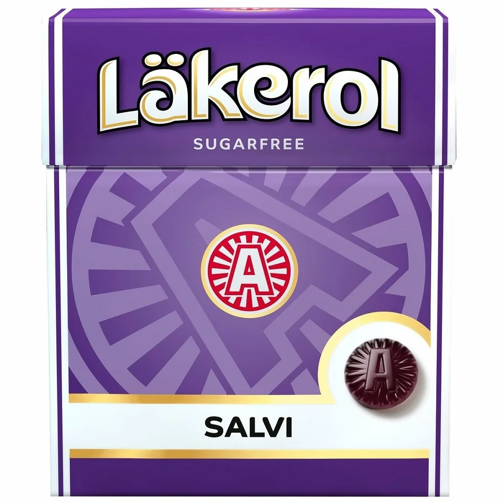 Läkerol Salvi Lakerol oryginalna szwedzka salmiak sól lukrecja korze? z drewna s?odkiego, bezcukrowa stevia pastylka, pude?ko 25 g x 4 szt