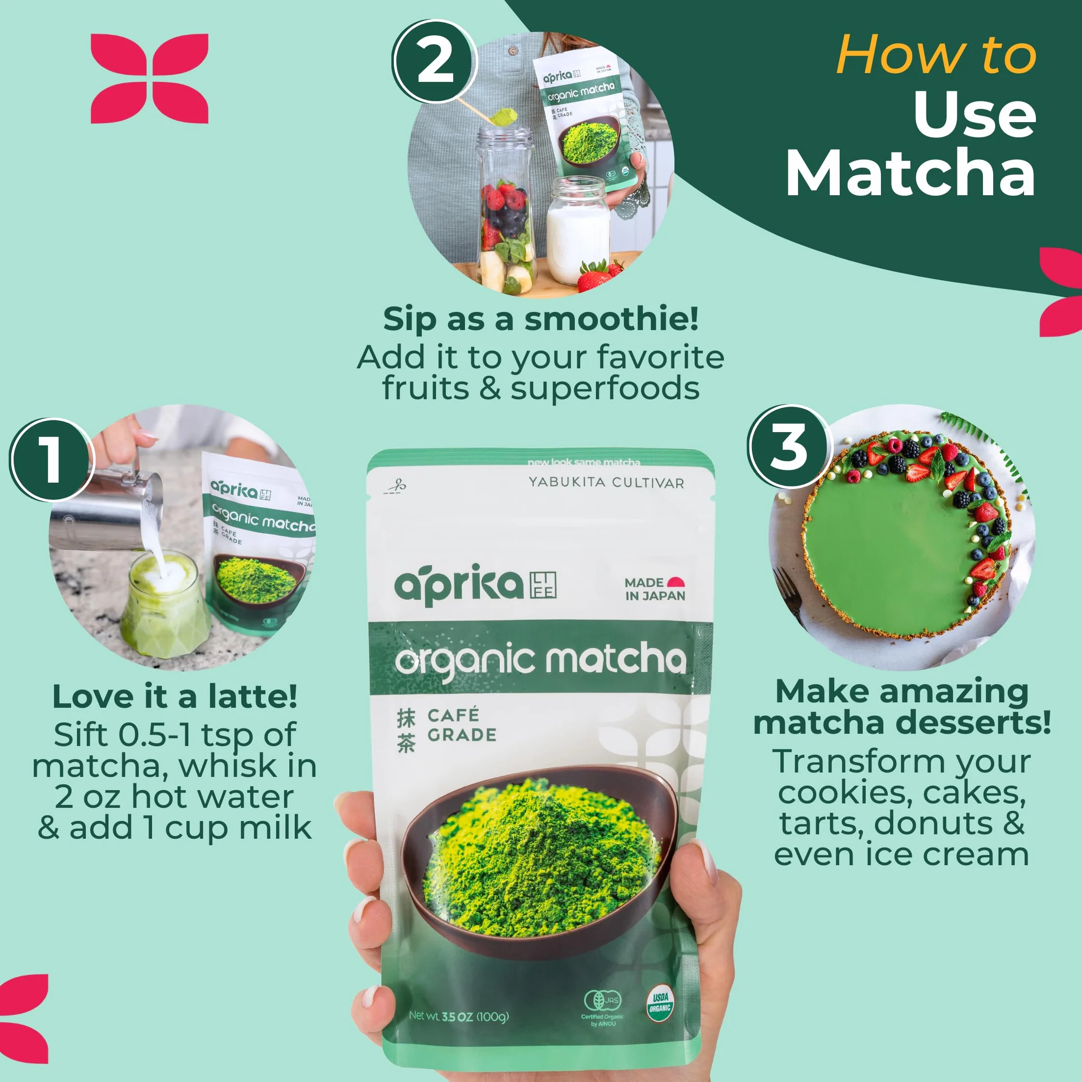 Japońska Matcha w proszku Premium 100 g - AprikaLife