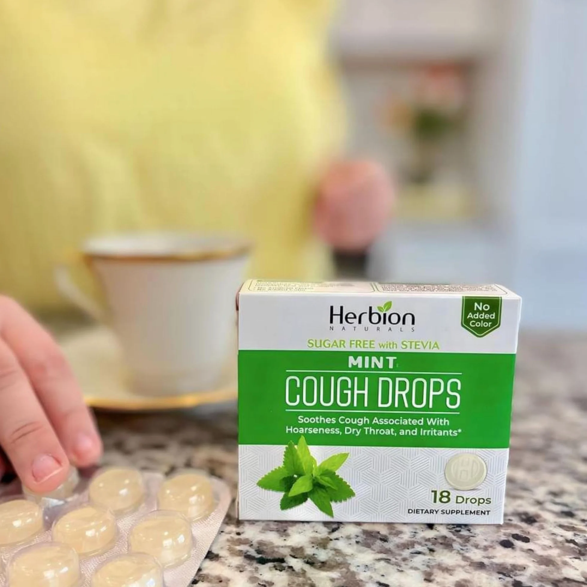 Herbion Naturals Miętowe pastylki do ssania 18 sztuk opakowanie 6