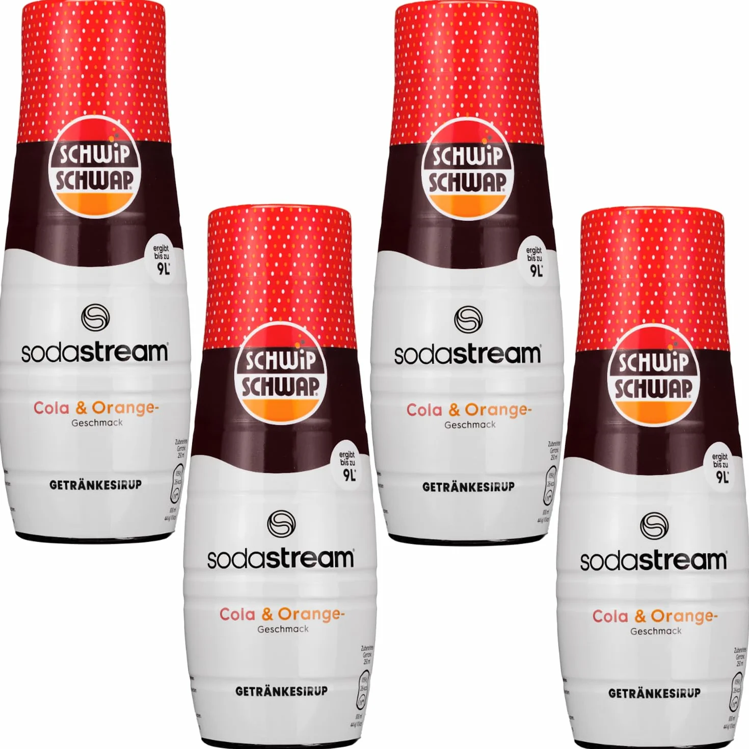 Sodastream 4x SYROP KONCENTRAT SCHWIP SCHWAP COLA POMARAŃCZA 440 ml