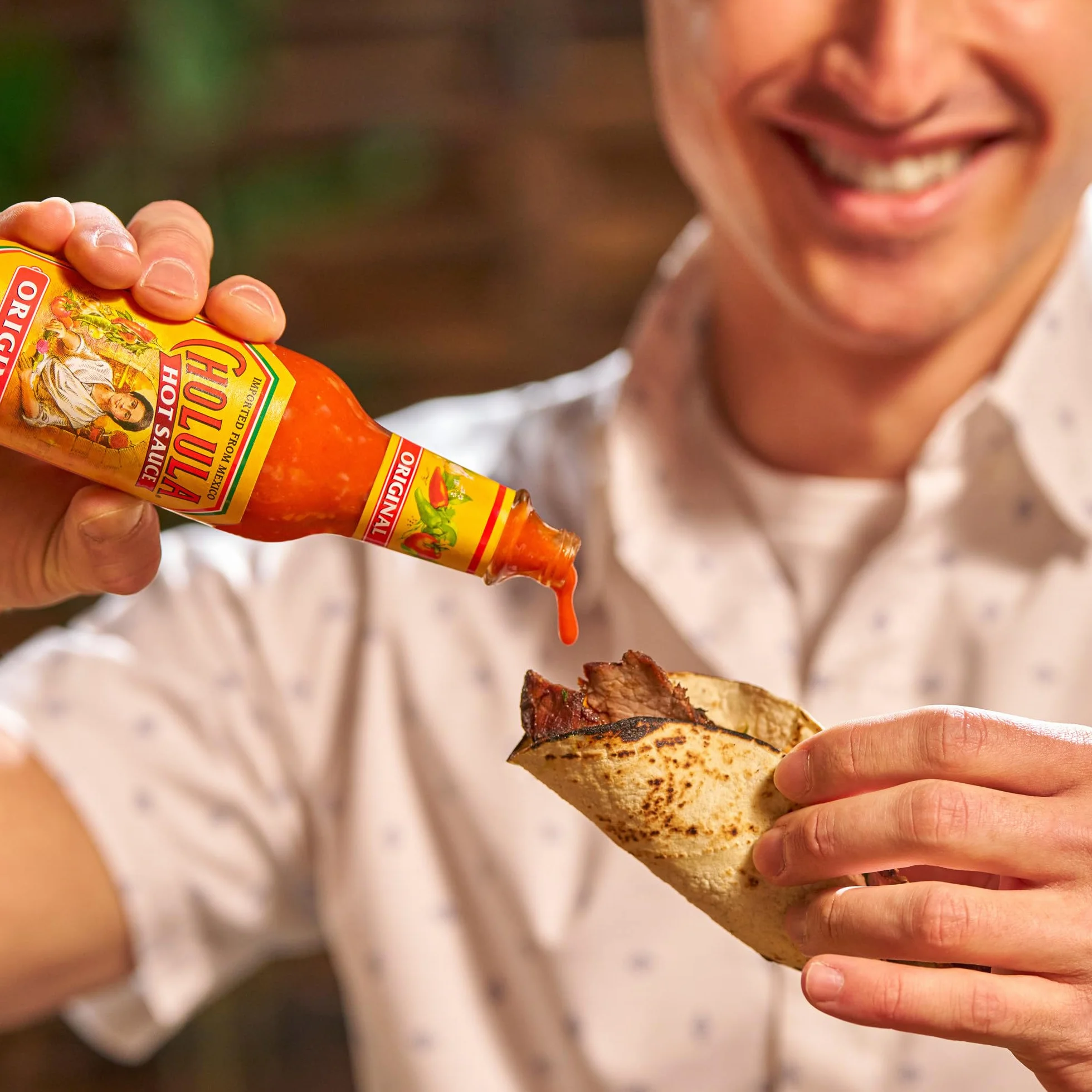 Cholula Oryginalny gorący sos z drewnianą nakładką, 5 oz