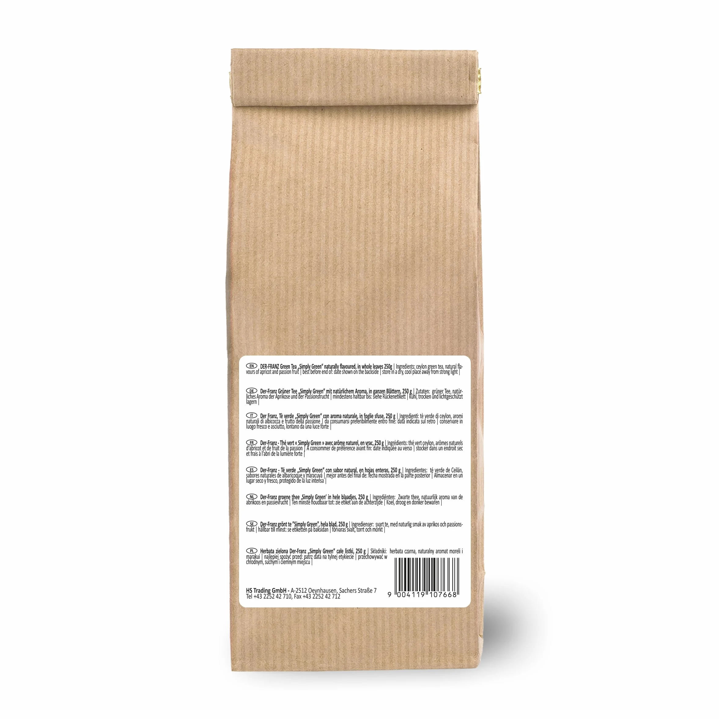 Zielona herbata Franz „Po prostu zielona” w całych liściach, 250 g
