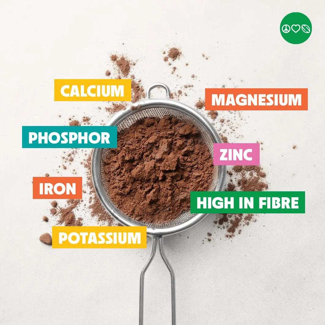 The Cocoa Circle Kakao w Proszku, 250g, Bezglutenowe, Wegańskie, Wysokobłonnikowe