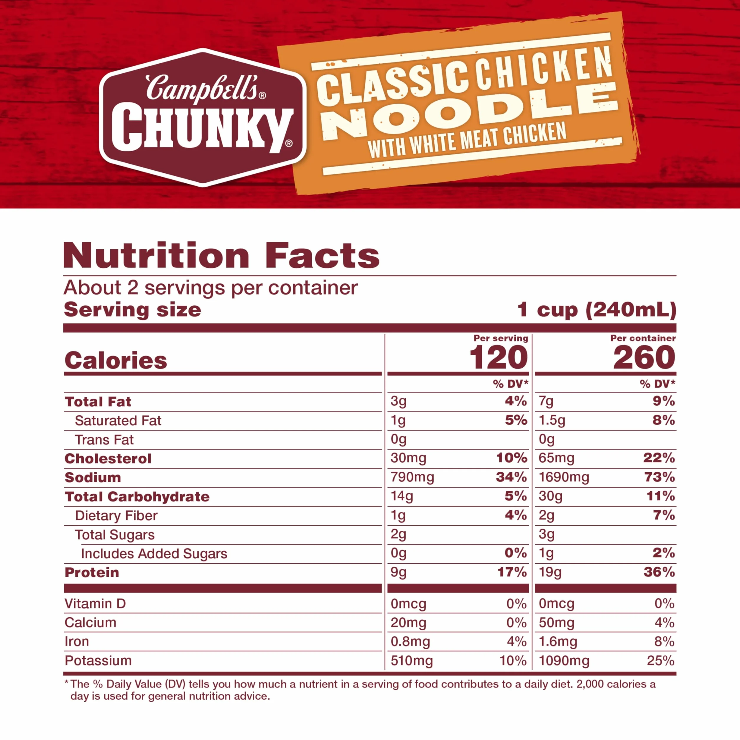 Campbell's Chunky zupa, klasyczny makaron z kurczakiem, 18,6 uncji
