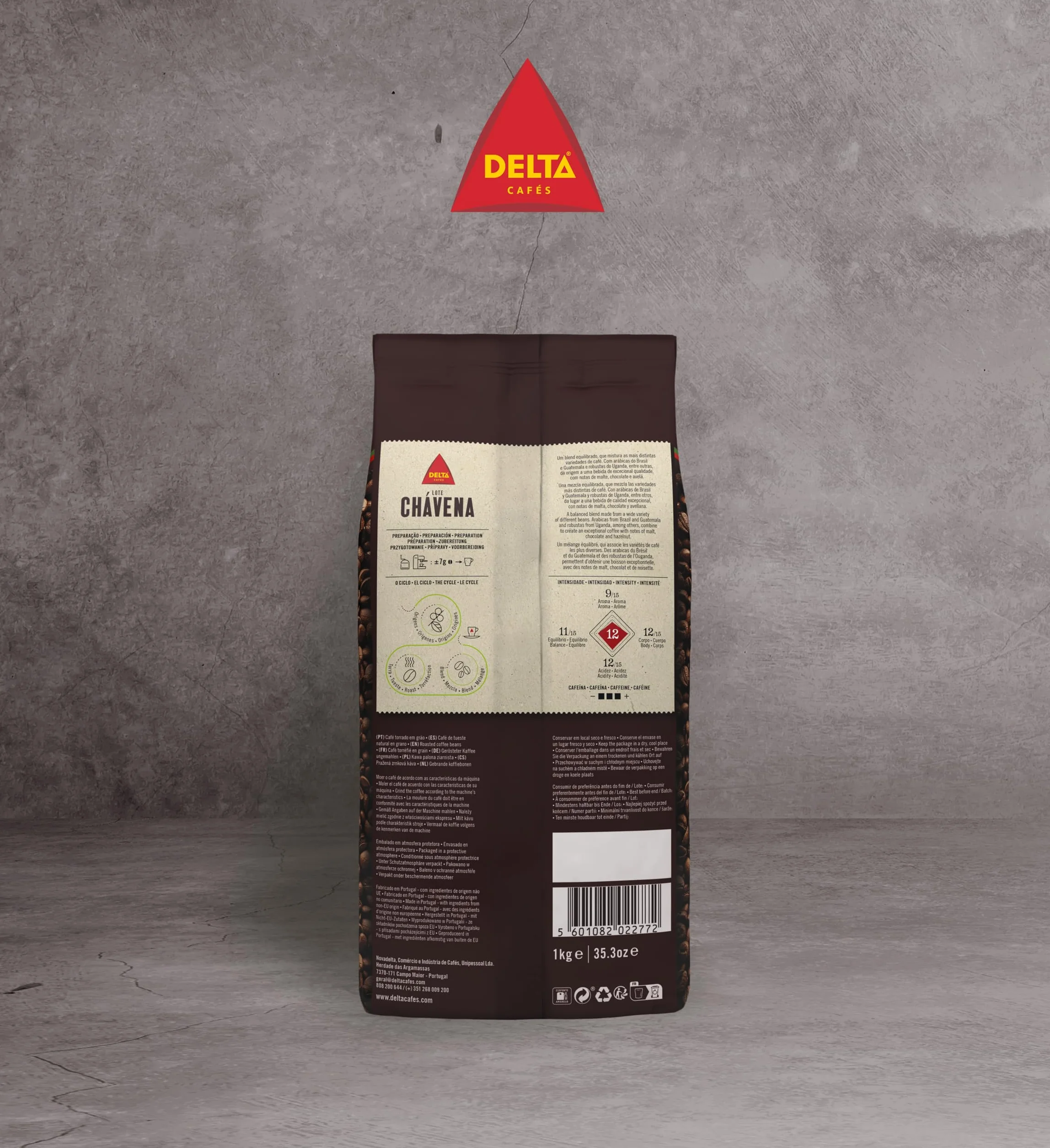 Delta Lote Chávena 1 kg – portugalskie ziarna kawy do espresso, Moka i filtra
