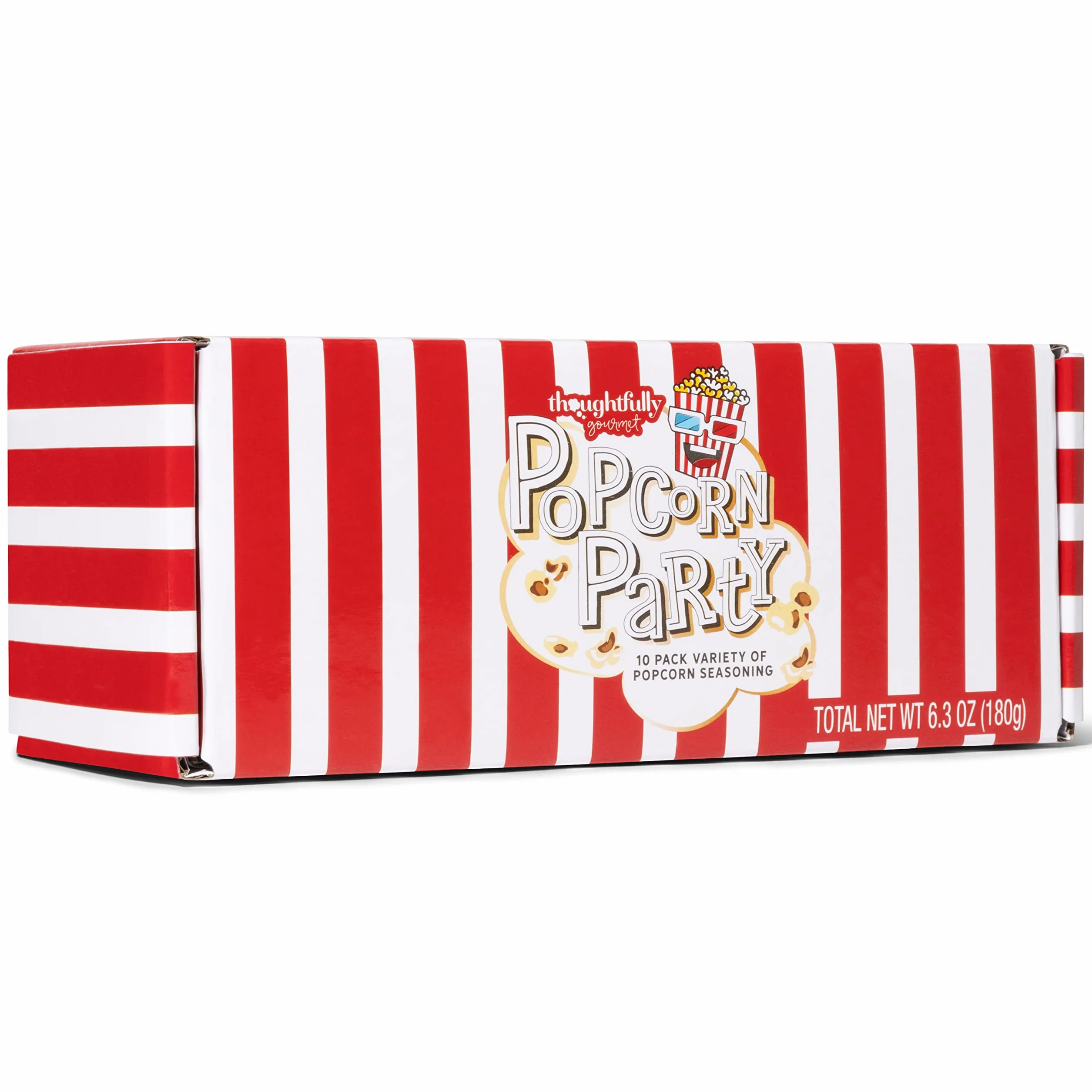Thoughtfully Gourmet, próbka przypraw na imprezę popcornu, wegetariański zestaw do przypraw popcornu zawiera czajnik, kukurydzę czosnkową, parmezan czosnkowy, cheddar, karmel, popcorn masło i inne, opakowanie 10 sztuk