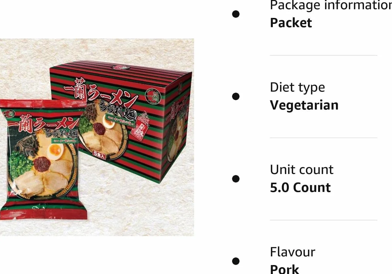 Japoński makaron Ramen Ichiran Instant na 5 posiłków z skręcanego makaronu (import z Japonii)
