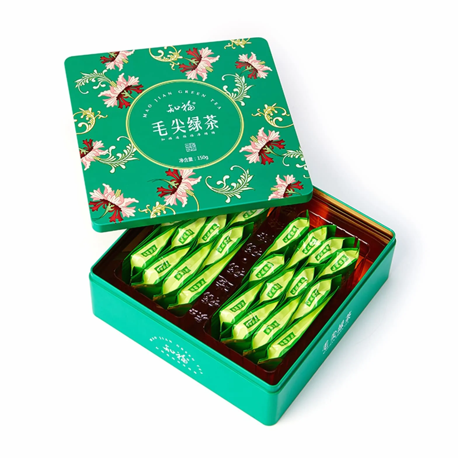 Maojian Green Tea ，150g Premium chińska słynna zielona herbata, nowa herbata Zielona herbata Maojian Spring Tea, naturalnie uprawiana wysokogórska, długi kształt paska, opakowanie 24 szt.