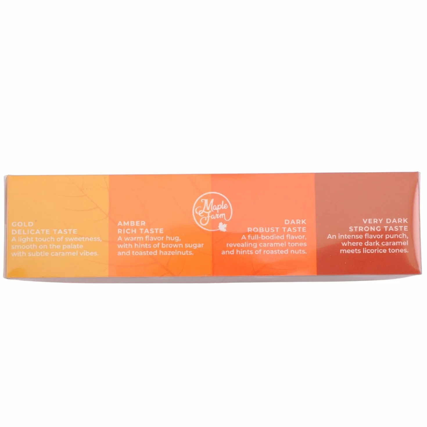 MapleFarm - Zestaw do degustacji syropu klonowego z 4 odmianami: GOLD - AMBER - DARK - VERY DARK. Format 4 x 30 g.