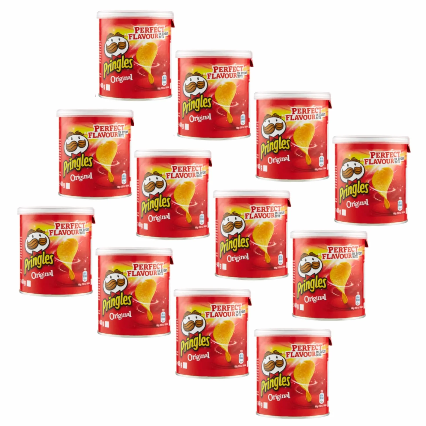 Pringles® | Słona Przekąska | Solone Chipsy Ziemniaczane - 12 x 40 gr