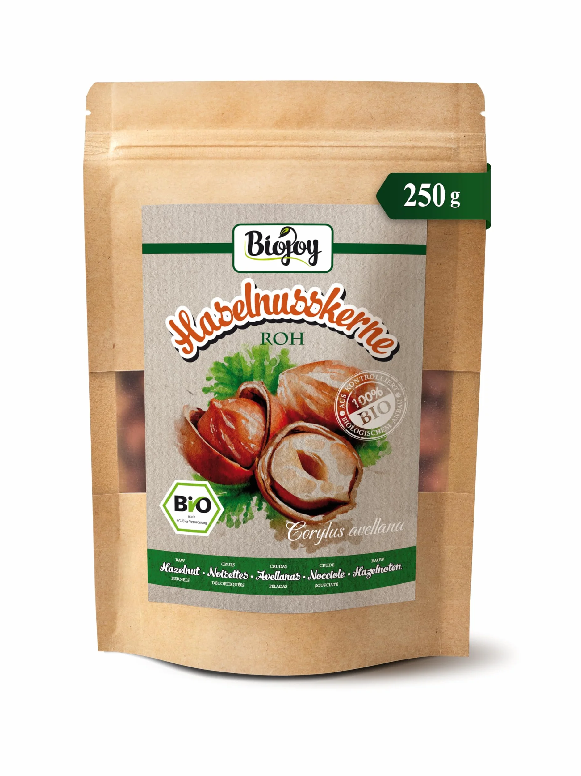Biojoy BIO-Orzechy laskowe, surowe bez łupiny (250 g)