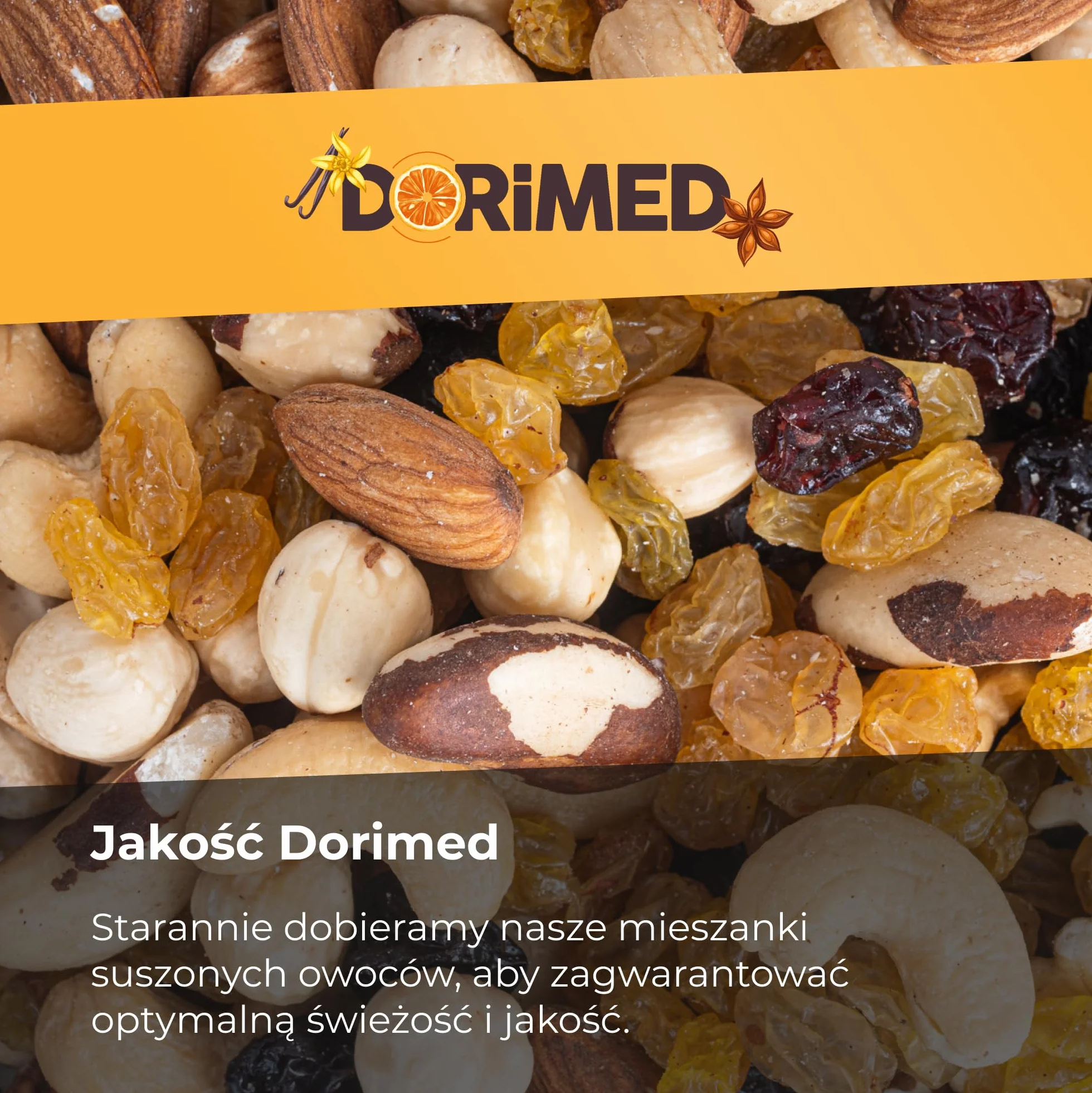Mieszanka studencka - mieszanka orzechów z rodzynkami, wybór migdałów, orzechów nerkowca, orzechów włoskich, czarnych i złotych rodzynek, 1 kg